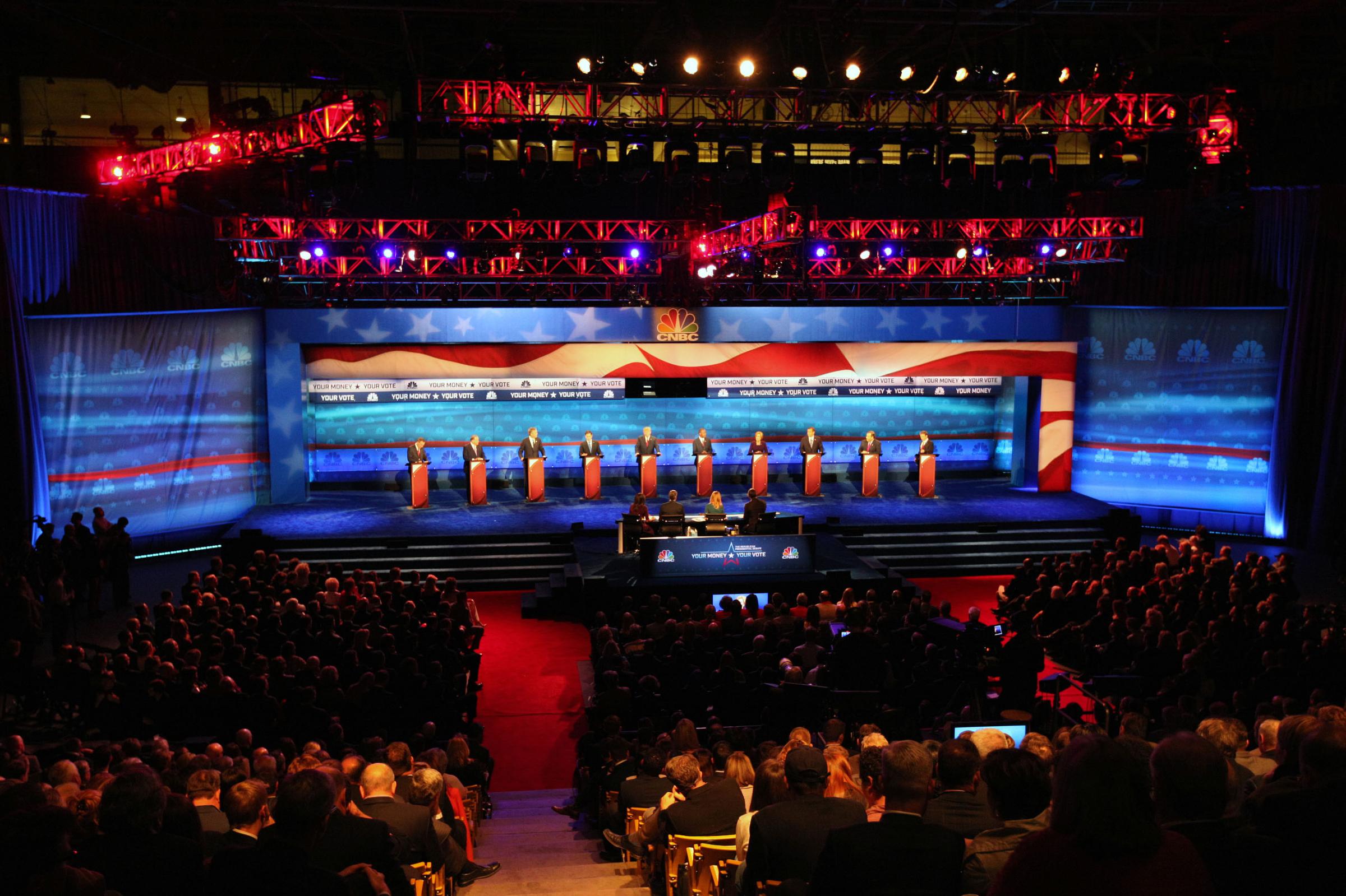 The Republican presidential debate at the University of Colorado Boulder in Boulder, Colo. on Oct. 28, 2015.