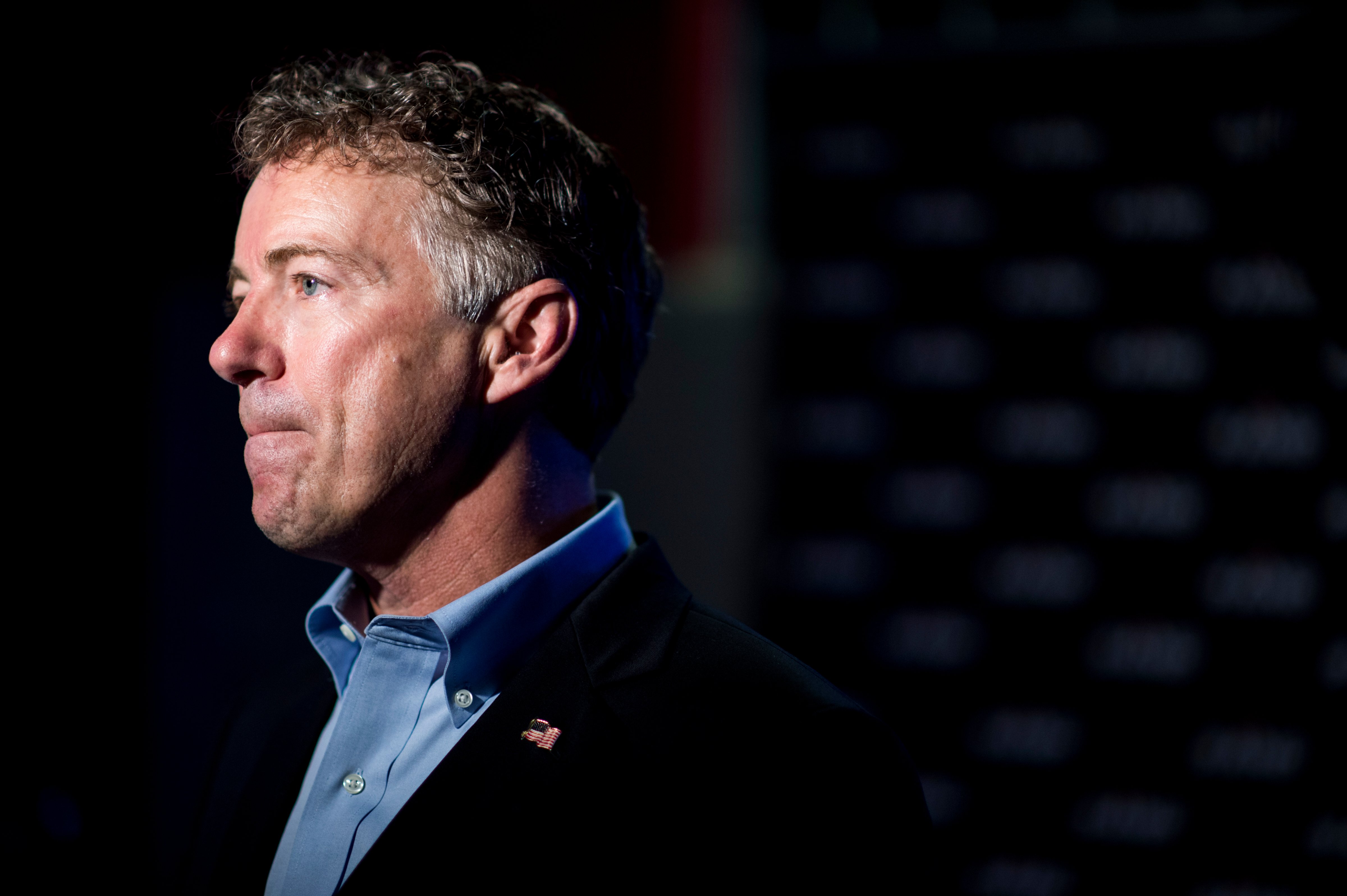 Presidential candidate Sen. Rand Paul speaks with the media at the Pints for Liberty event at Rat River Brewery in Columbia, S.C., Aug. 7, 2015. (Bill Clark—CQ-Roll Call/Getty Images)