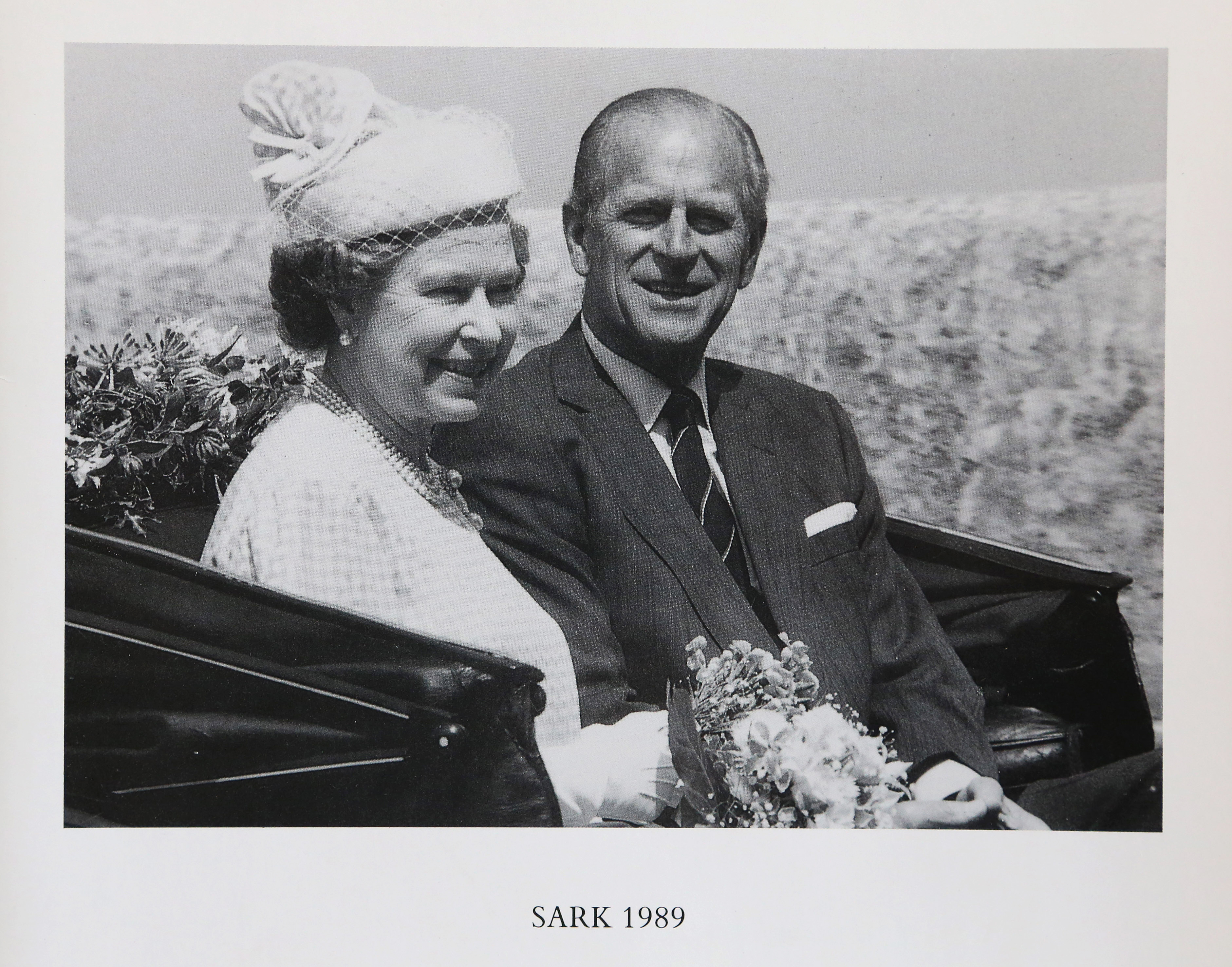 1989 Royal Christmas Card.  Queen Elizabeth II and Philip, Duke of Edinburgh during a trip to Sark, Guernsey.