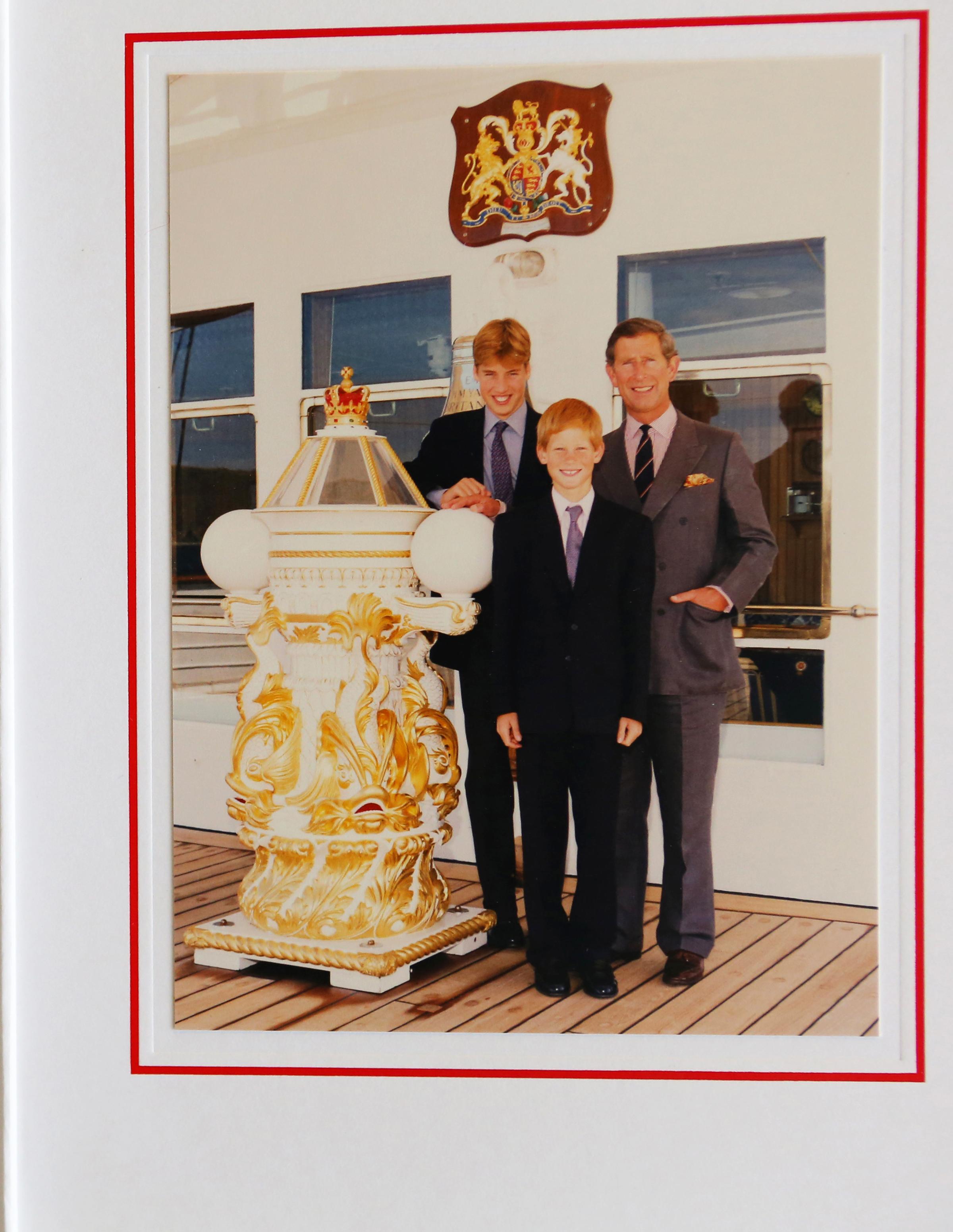 1997 Royal Christmas Card. Prince Charles with his children William and Harry. The photograph was taken just days before the death of Princess Diana.