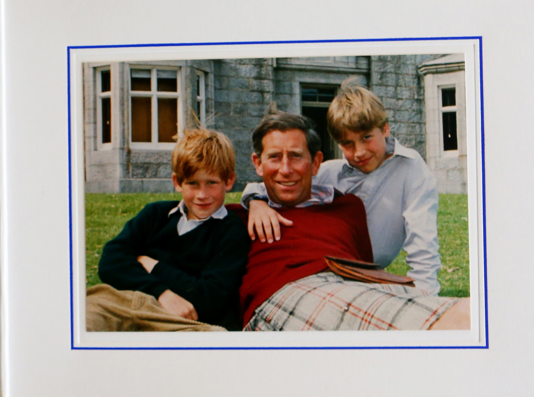 1993 Royal Christmas Card.  Prince Charles with his children Harry and William.