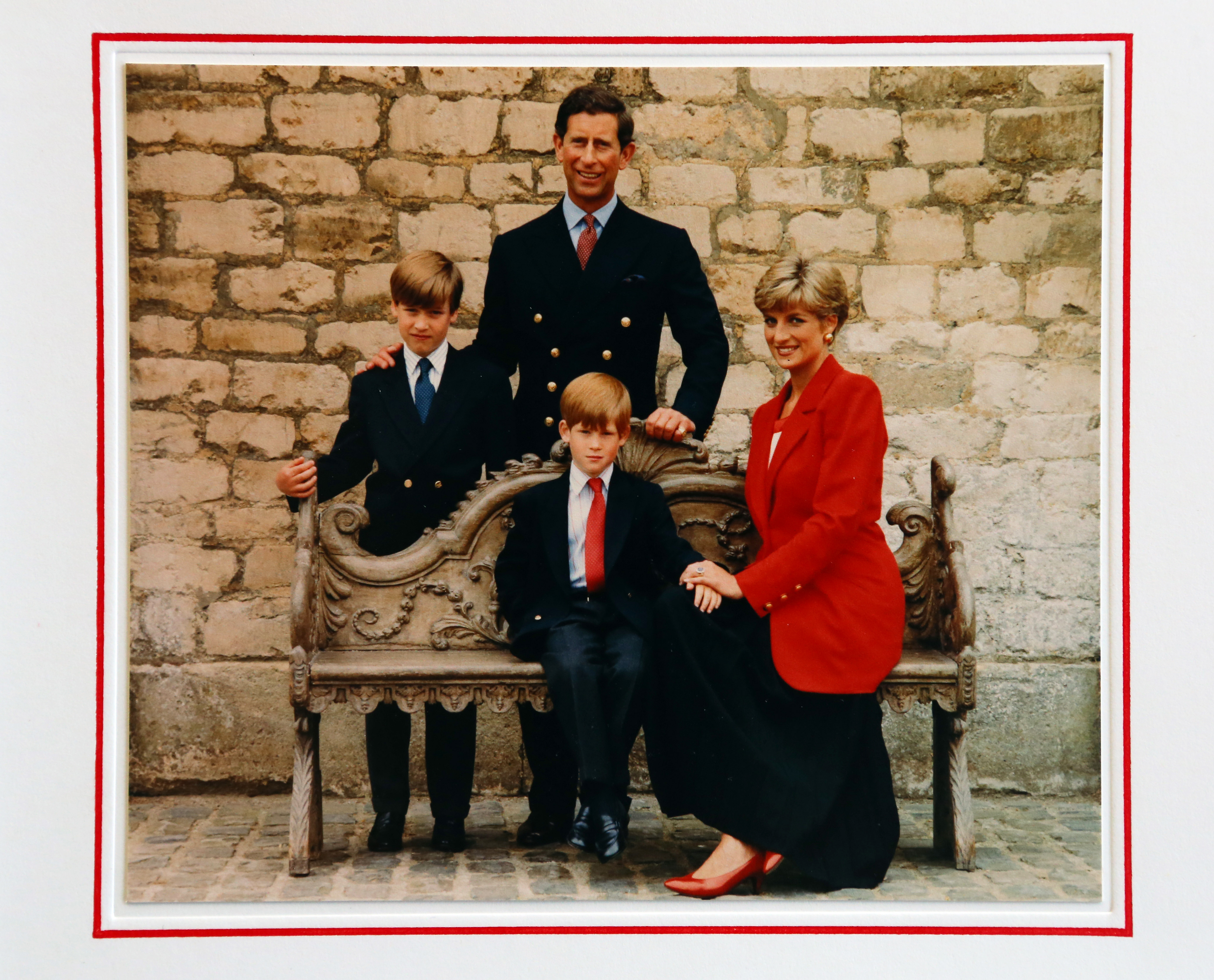 1991 Royal Christmas Card. Prince Charles and Princess Diana with their children William and Harry.