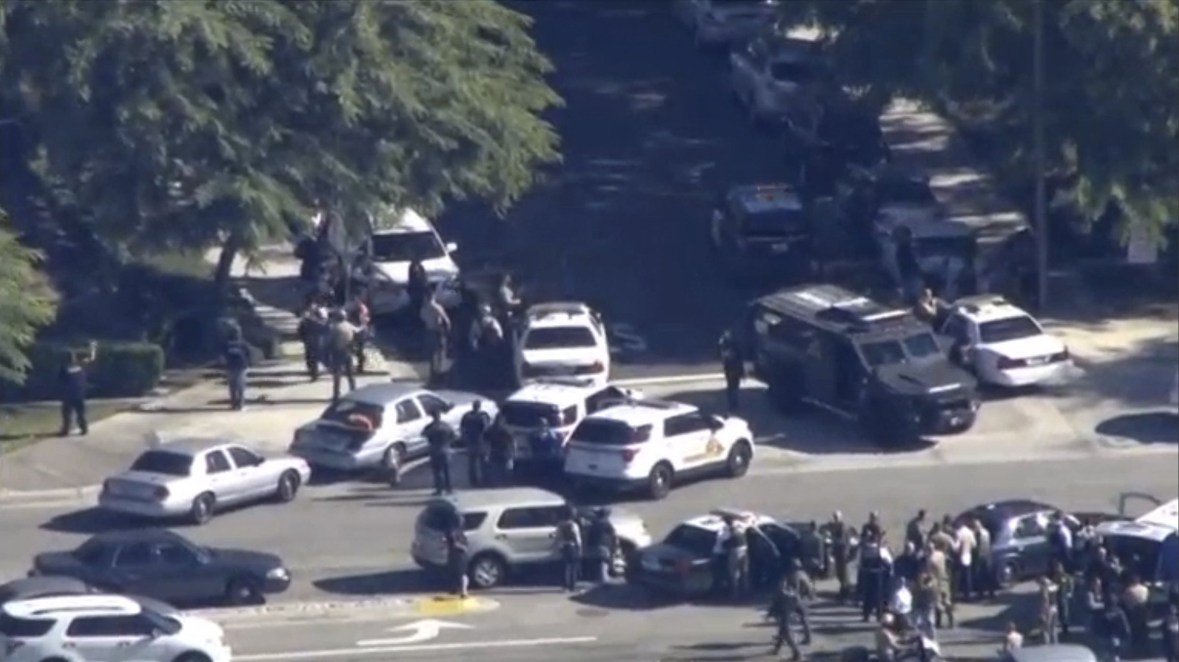 First responders at a scene of shooting in San Bernardino California