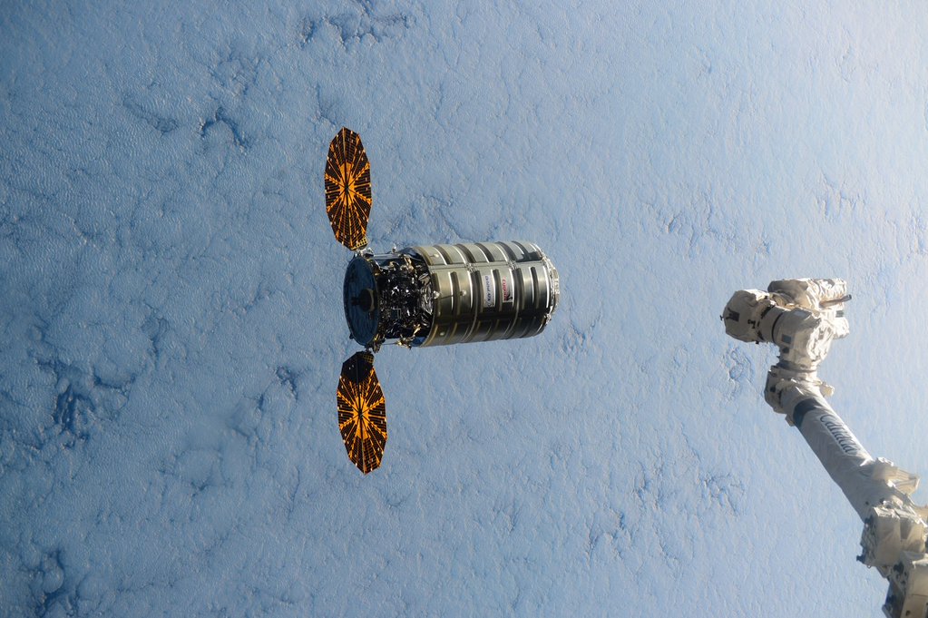 Happy to accept #Cygnus with an open arm this morning. Look forward to bringing onboard new #ISSCargo! #YearInSpace  - via Twitter on Dec. 9, 2015