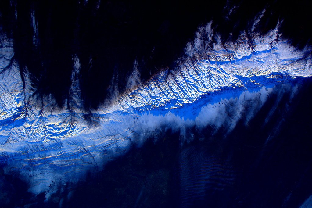 Love how sunset turns the mountains blue. #YearInSpace  - via Twitter on Dec. 13, 2015