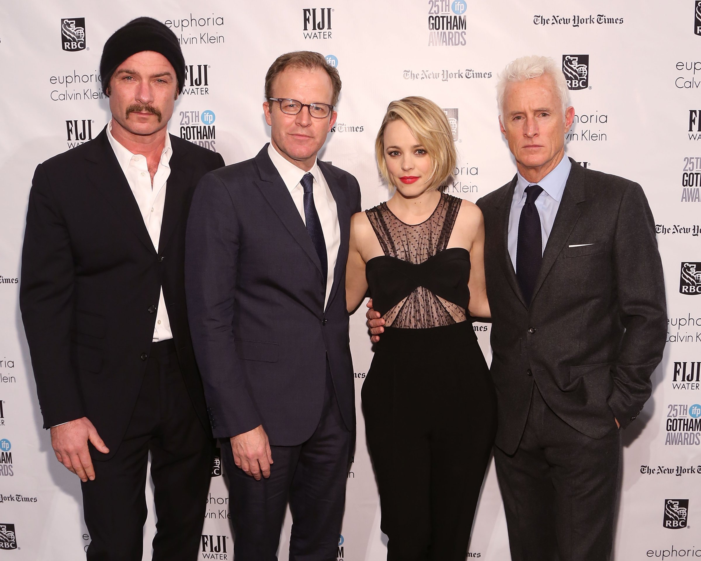 (L-R) Liev Schreiber, Thomas McCarthy, Rachel McAdams, and John Slattery attend the 25th Annual Gotham Independent Film Awards on November 30, 2015 in New York City.