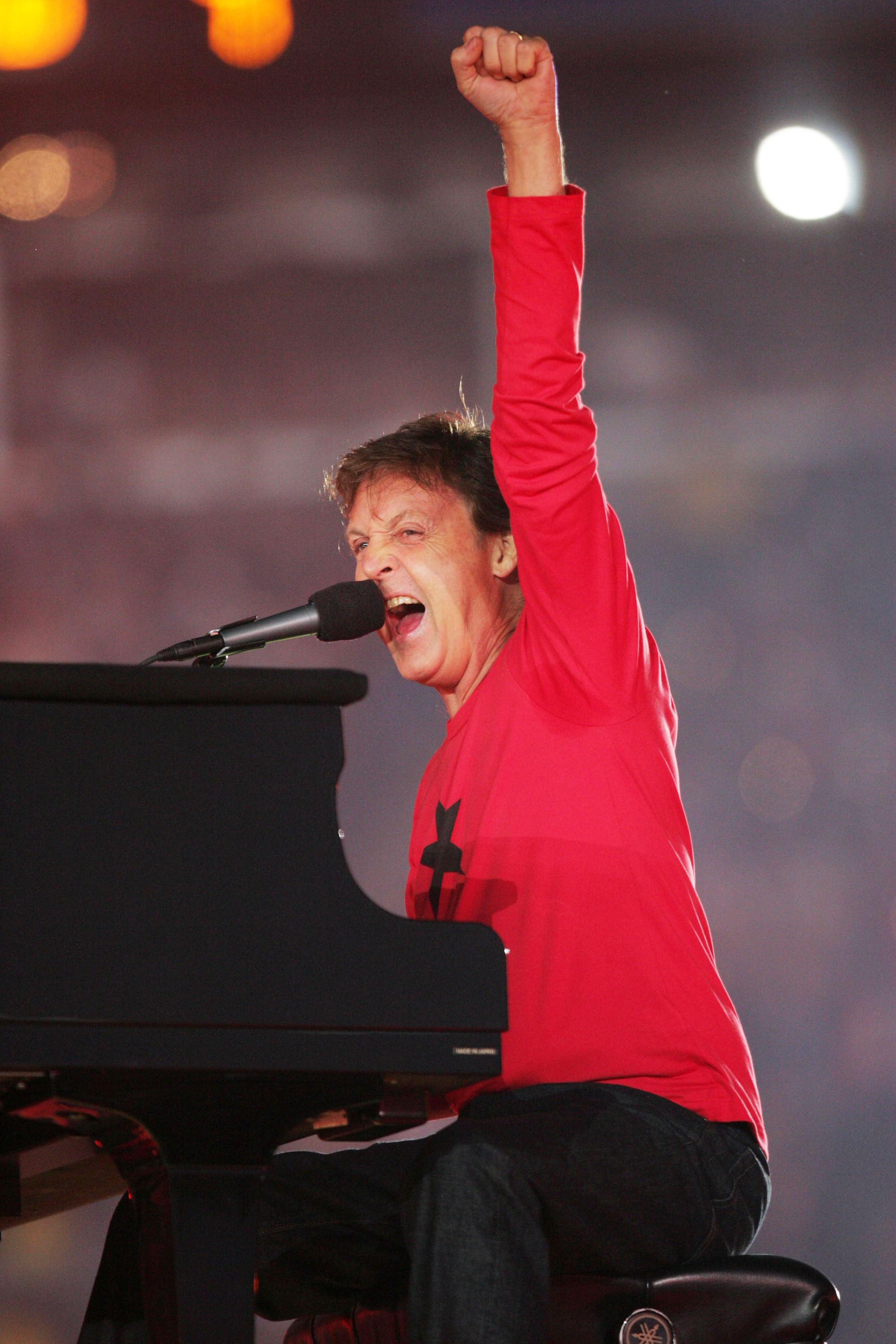 Paul McCartney performs during Super Bowl XXXIX on Feb. 6, 2005 in Jacksonville, Fla.