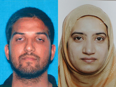 San Bernardino shooters Syed Farook and Tashfeen Malik on Dec. 2, 2015. (AP)