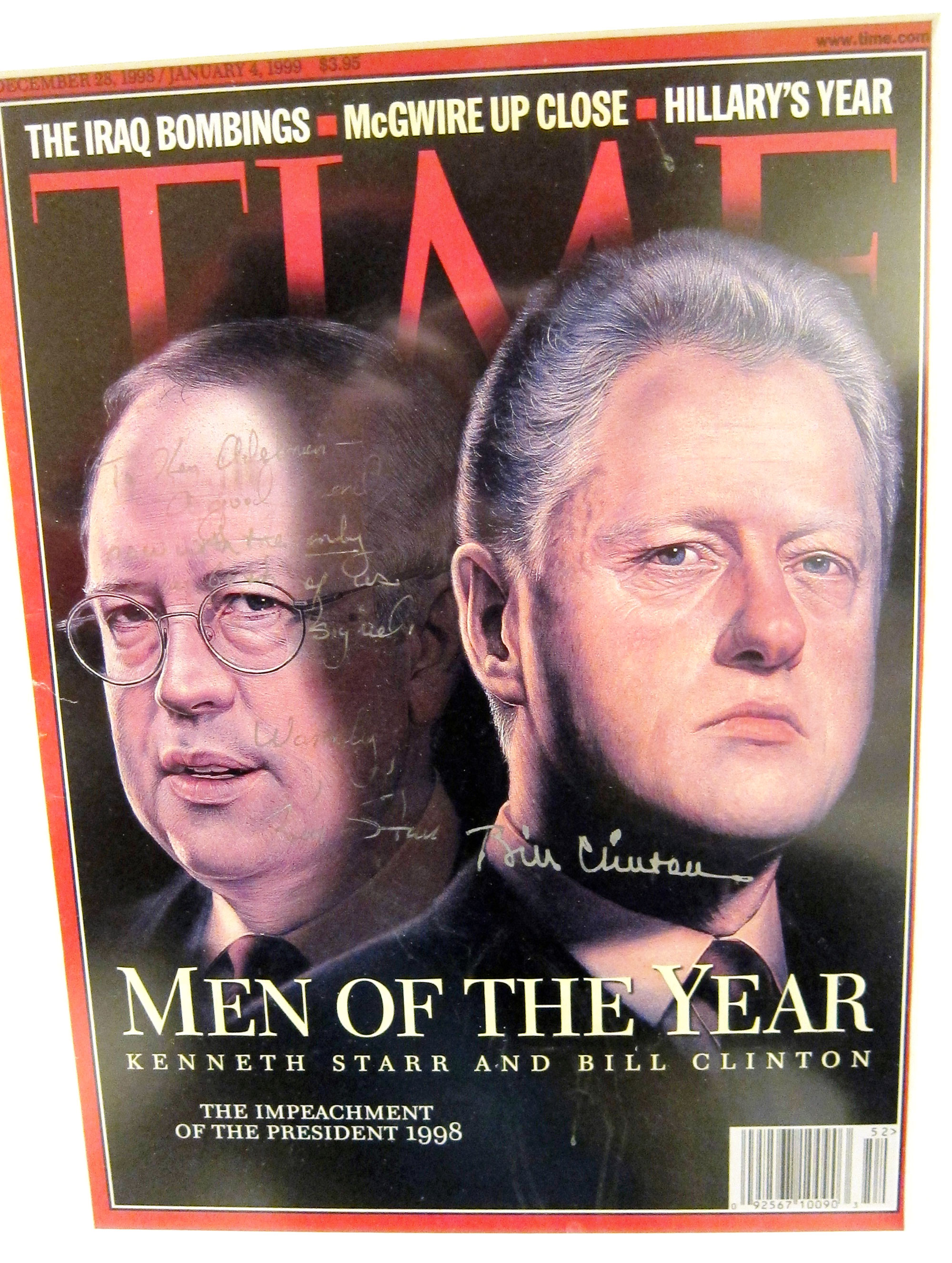 TIME's 1998 Person of the Year cover featuring Kenneth Starr and Bill Clinton