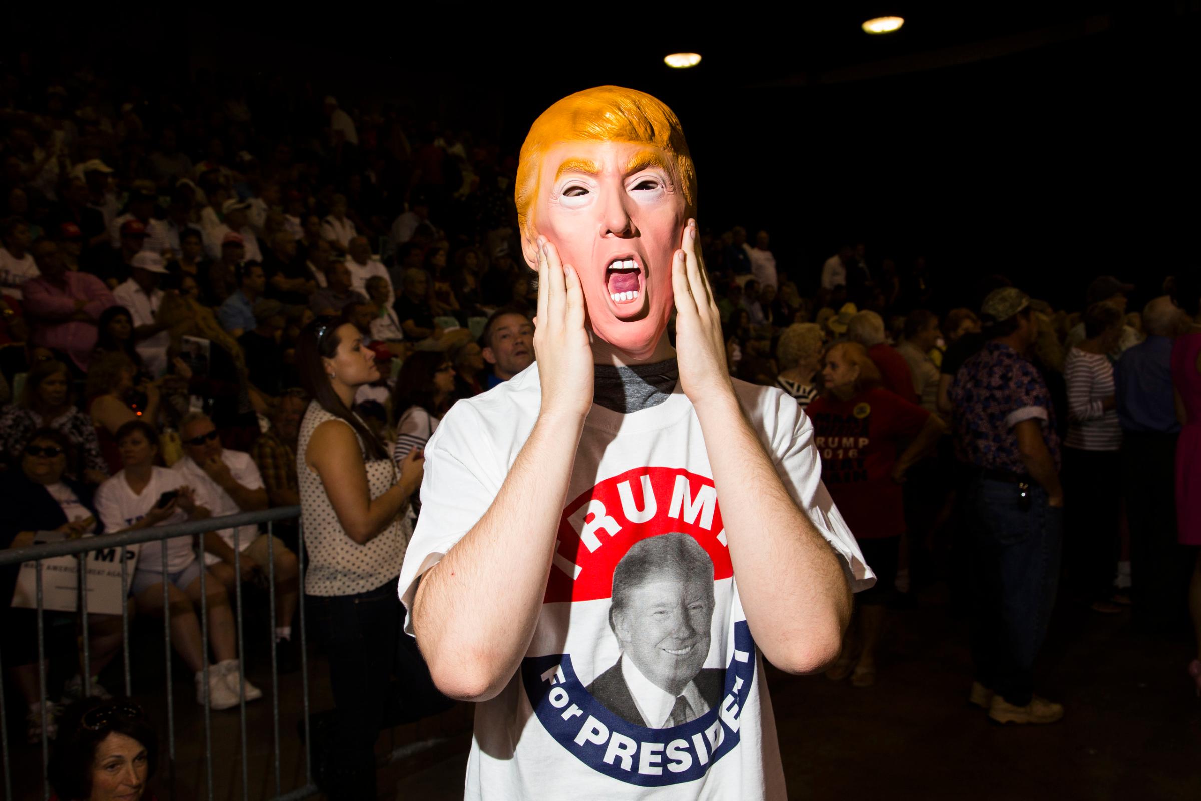 Donald Trump supporter at a campaign rally held in the Robarts Arena, Sarasota, Fla. Nov. 28, 2015.