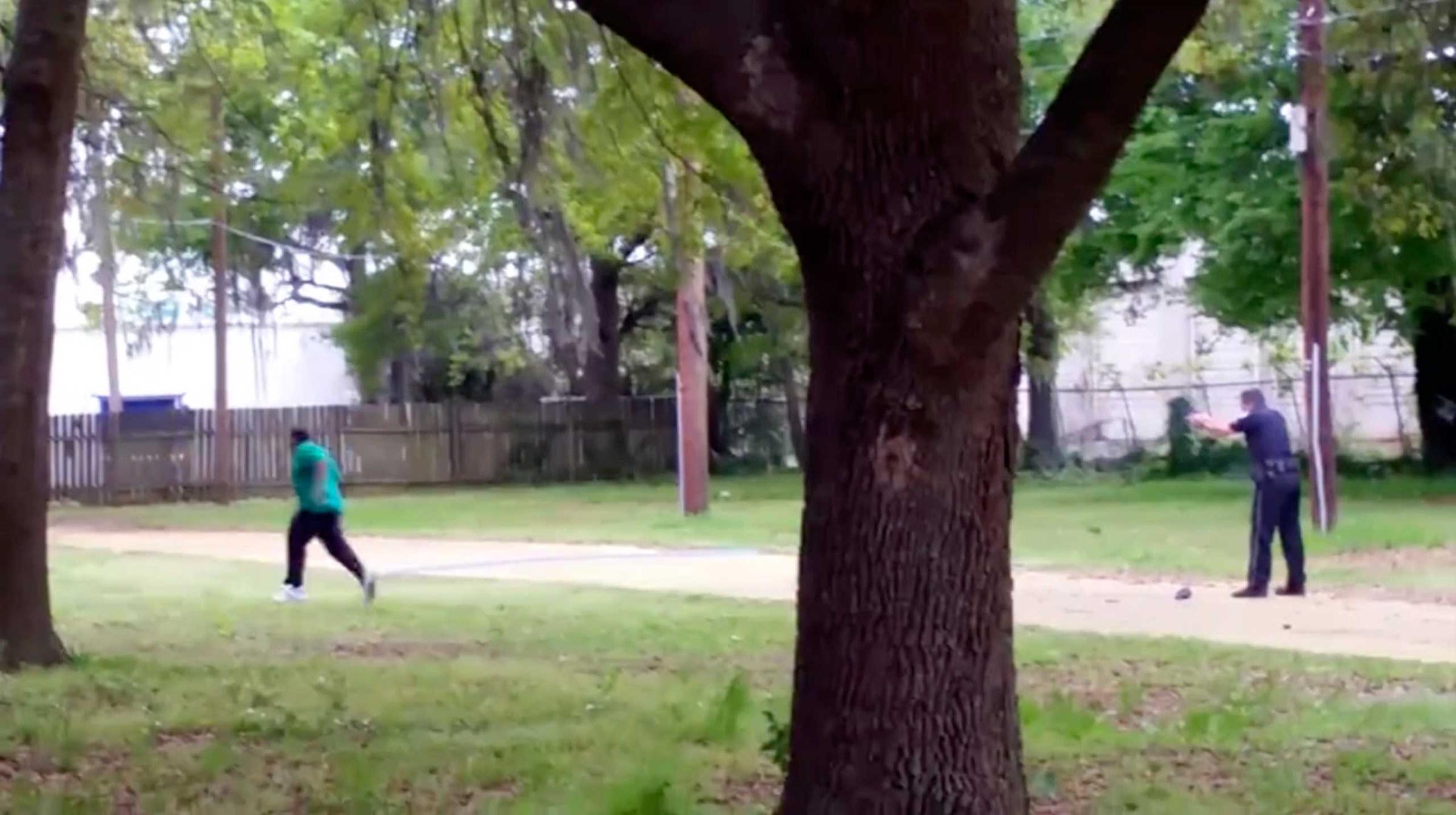 In this image from video, Walter Scott is shot by police officer Michael Thomas Slager in Charleston, S.C., on April 4, 2015.