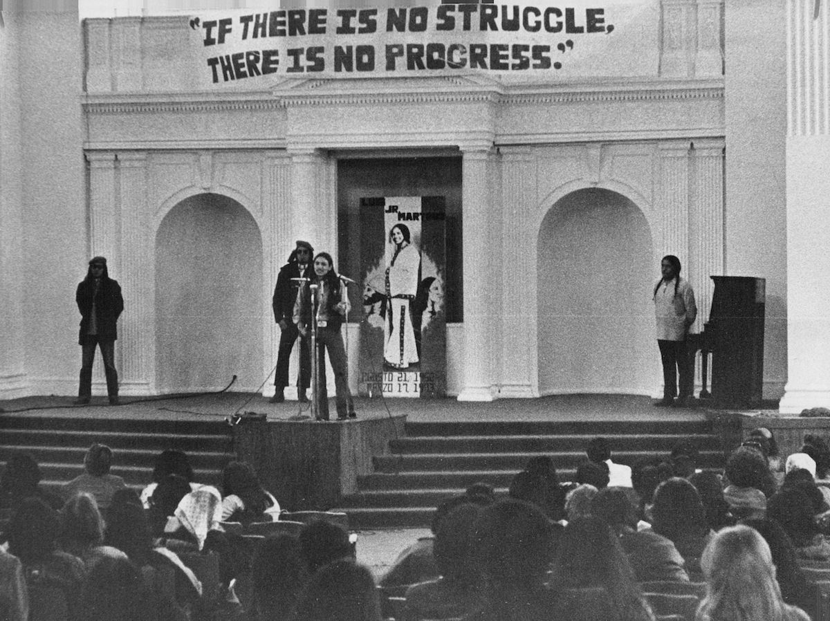 MAR 21 1976; 'Tribute To Luis Martinez And Day Of Solidarity'; John Trudell, national coordinator of
