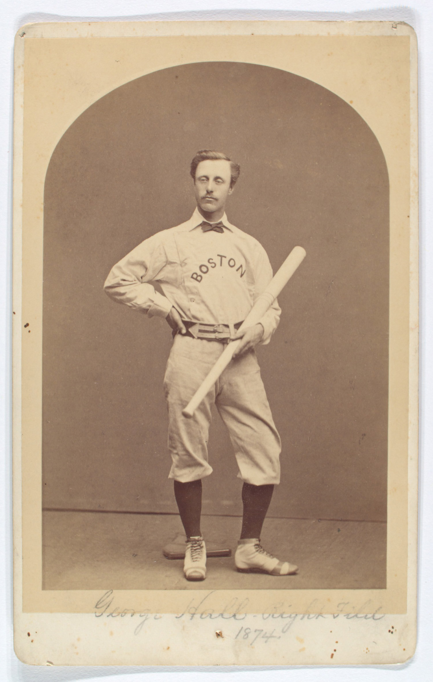 George Hall, Boston Red Stockings, 1874, right field, A.G. Spaulding Baseball Collection.