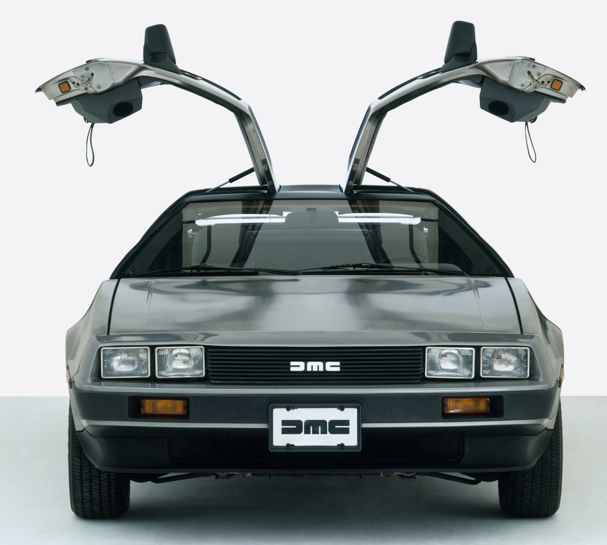 DeLorean DMC 12 with gullwing doors, 1979-82, front view. (Matthew Ward—Dorling Kindersley/Getty Images)
