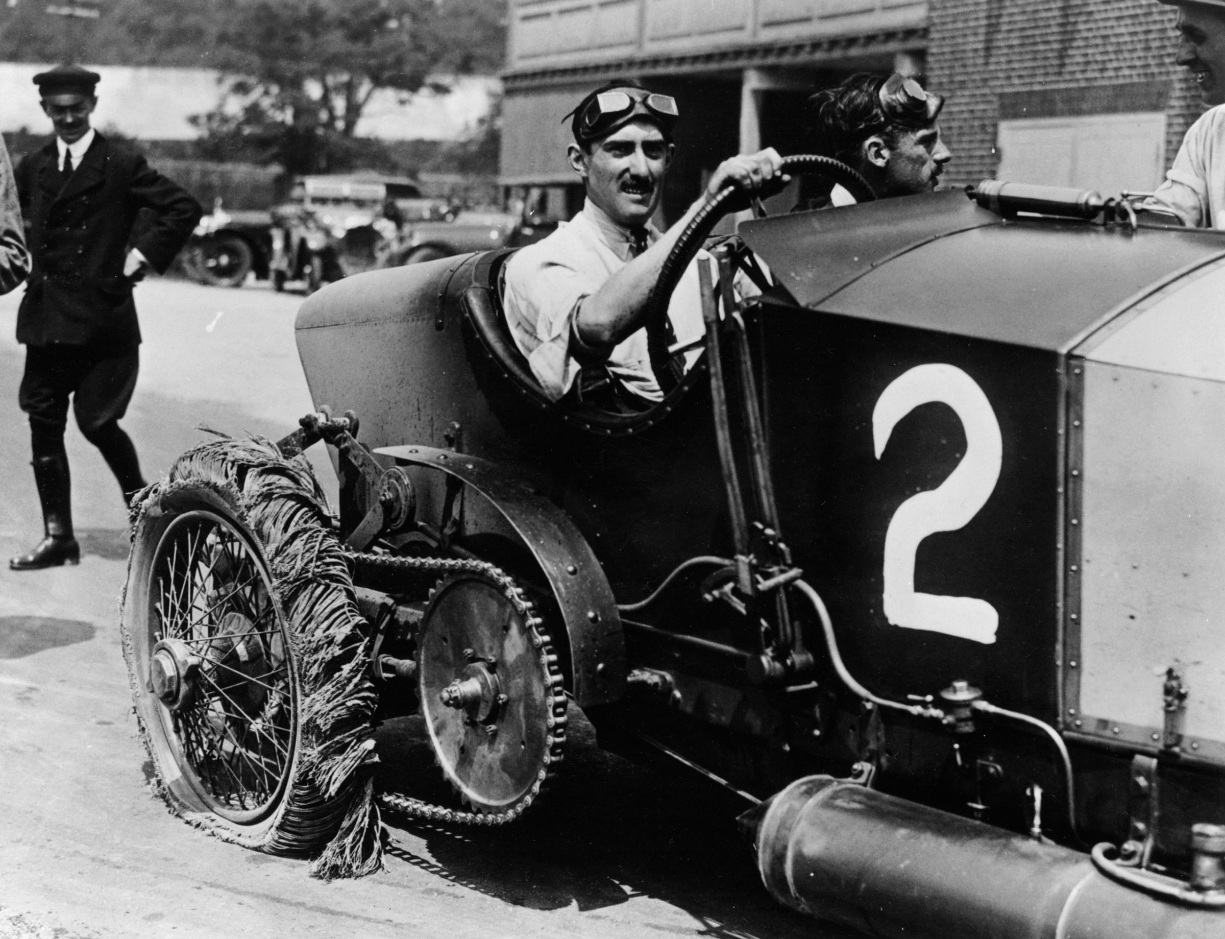 Louis Zborowski at the wheel of Chitty Bang Bang I, Brooklands,1922.