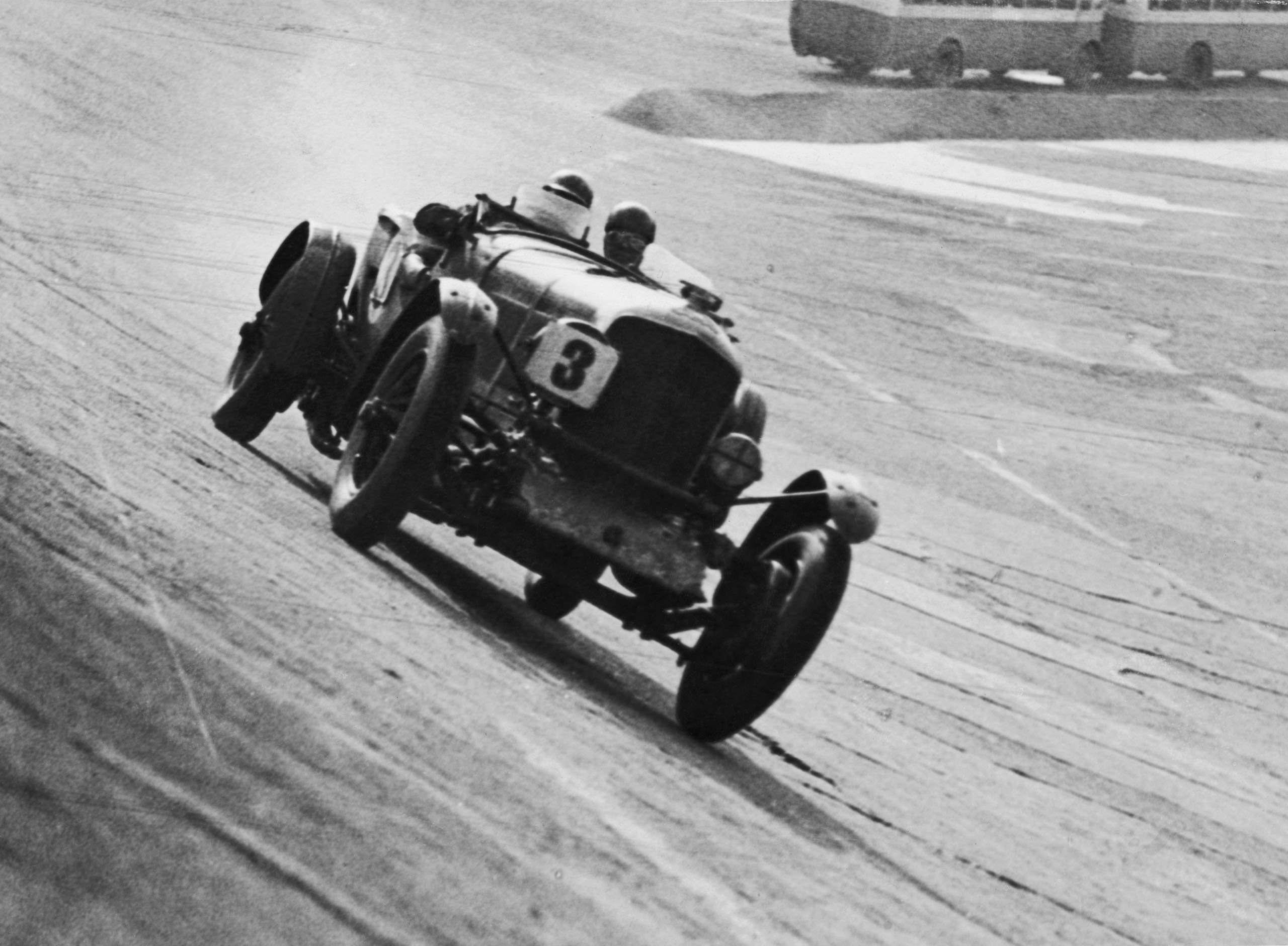 A Bentley Speed Six takes part in the Double Twelve race at Brooklands, circa 1929.