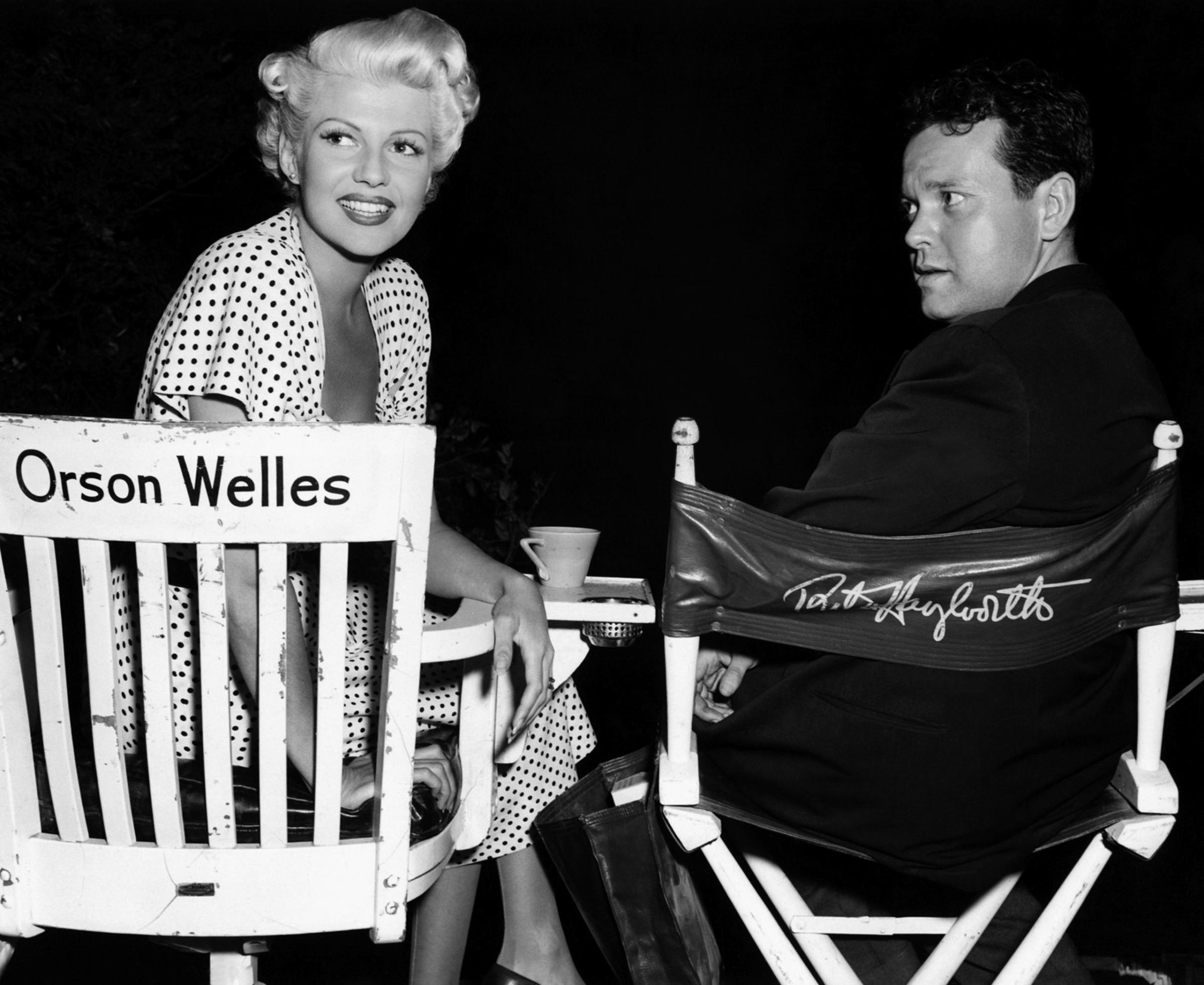 Orson Welles And Rita Hayworth on the set of The Lady From Shanghai 1947