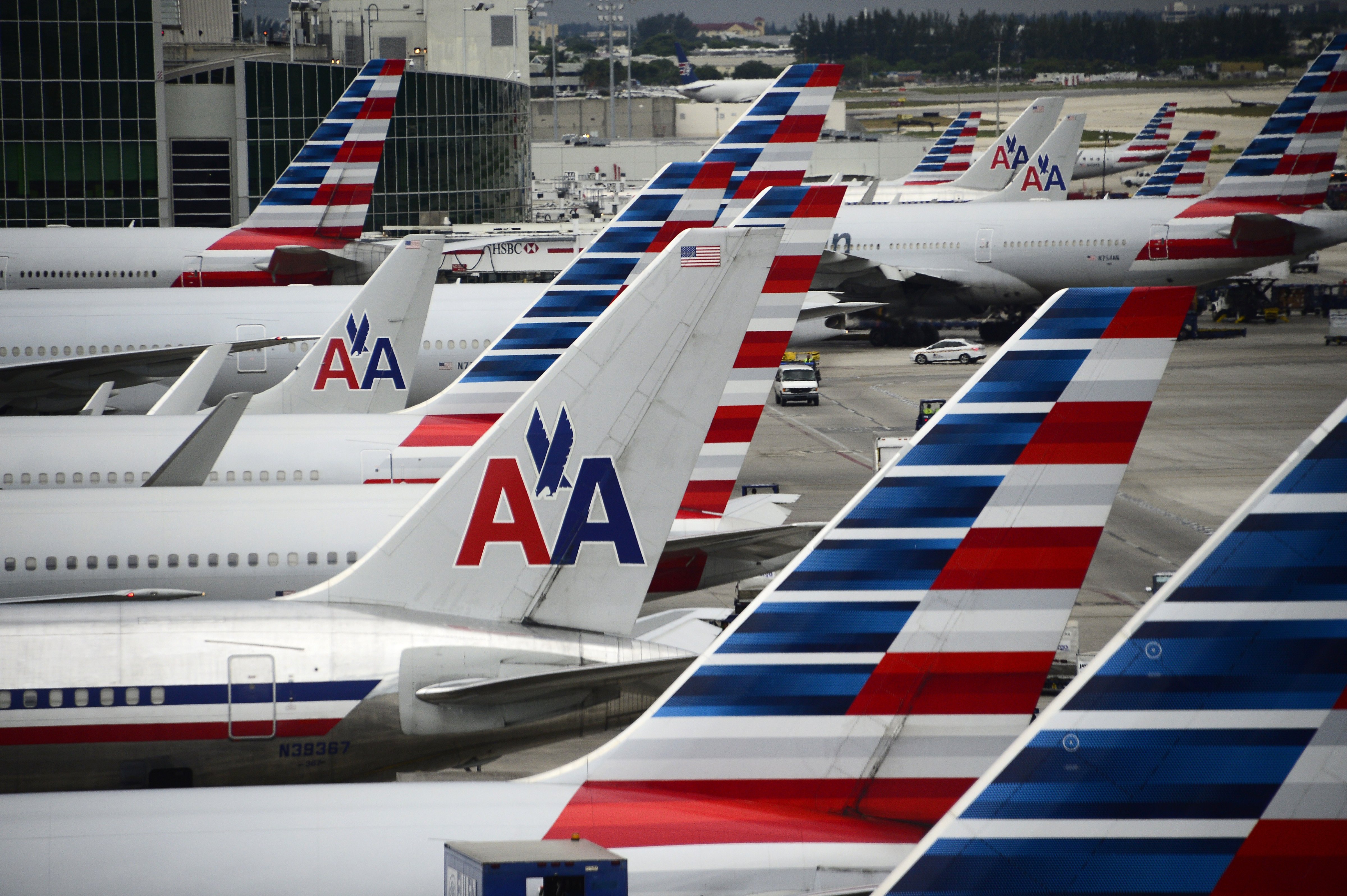 American Airlines passenger planes are seen on the tarmac at Miami International Airport in Miami, Florida, June 8, 2015. (ROBYN BECK–AFP/Getty Images)