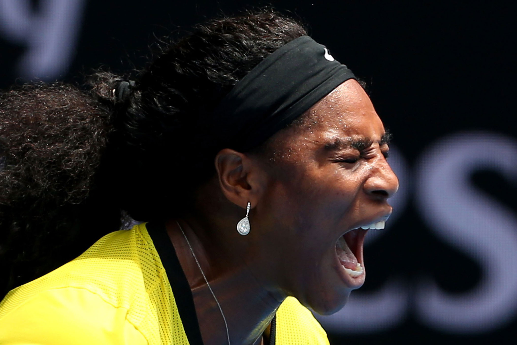 2016 Australian Open Serena Williams celebrates a point in her quarter final match against Russia's Maria Sharapova on Jan. 26.