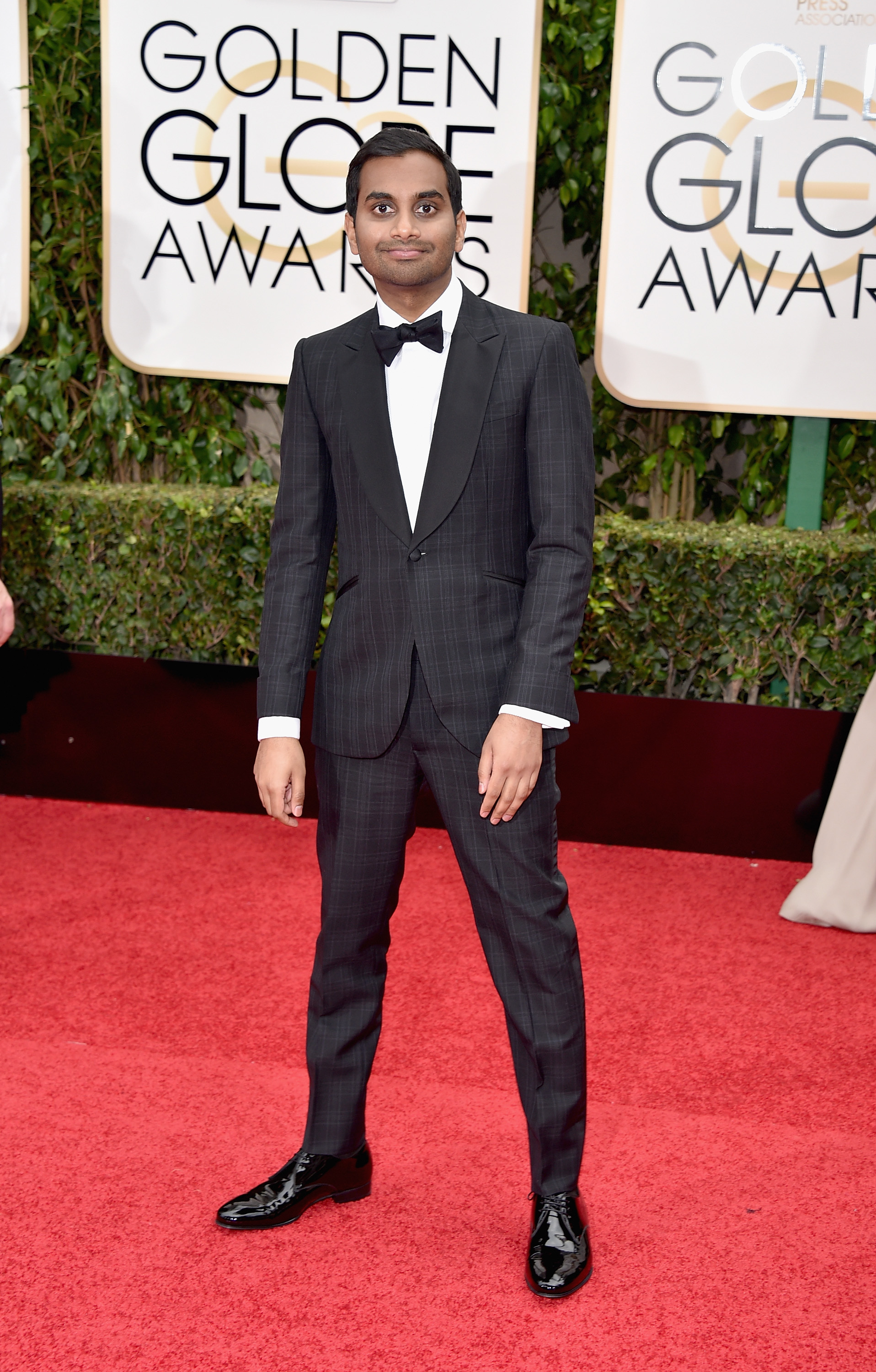 Aziz Ansari arrives to the 73rd Annual Golden Globe Awards on Jan. 10, 2016 in Beverly Hills.