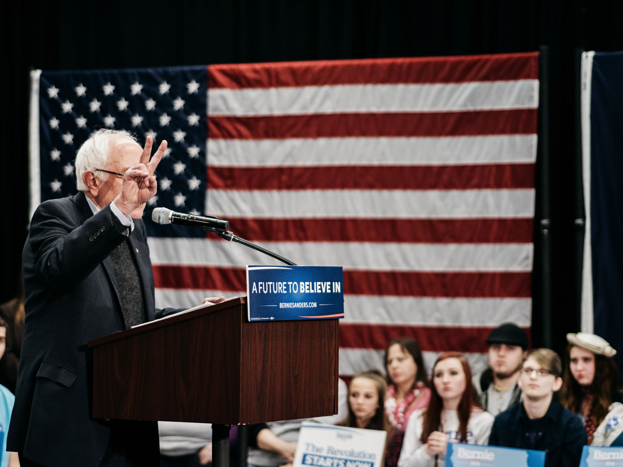 Sen. Bernie Sanders, I-Vt., speaks at a campaign event in Iowa on Jan. 24, 2016.