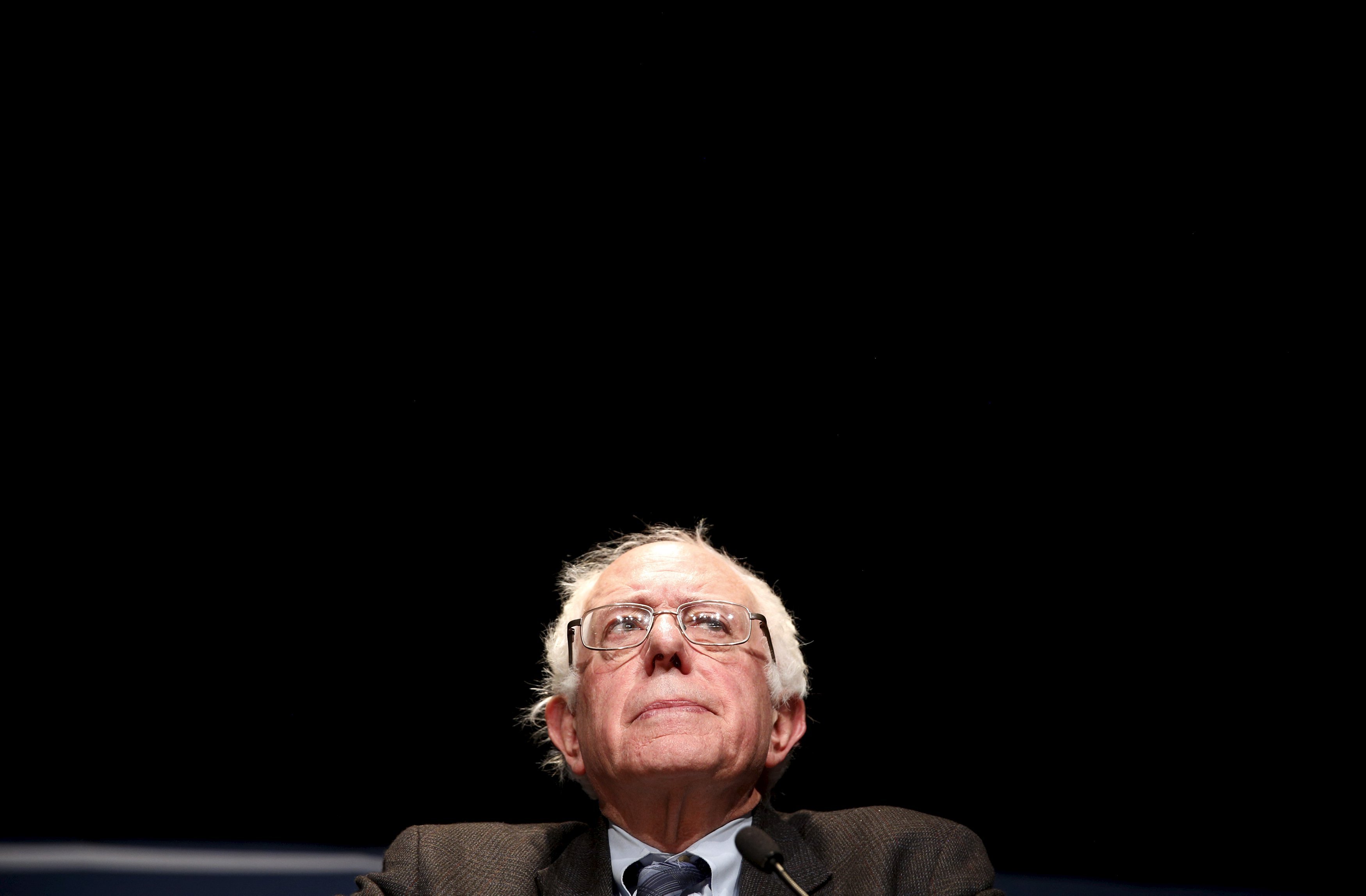Bernie Sanders listens to a question from the audience during a campaign event at Wartburg College in Waverly, Iowa on Jan. 8, 2016 (Scott Morgan—Reuters)