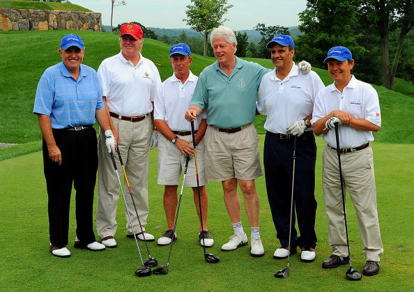 Rudy Giuliani, Donald Trump, Mayor Michael Bloomberg, President Bill Clinton, Joe Torre and Billy Crystal at the Joe Torre Safe At Home Foundation 2008 Golf Classic July 14, 2008 at Trump National Golf Club in Briarcliff Manor, NY. (New York Daily News Archive—NY Daily News via Getty Images)