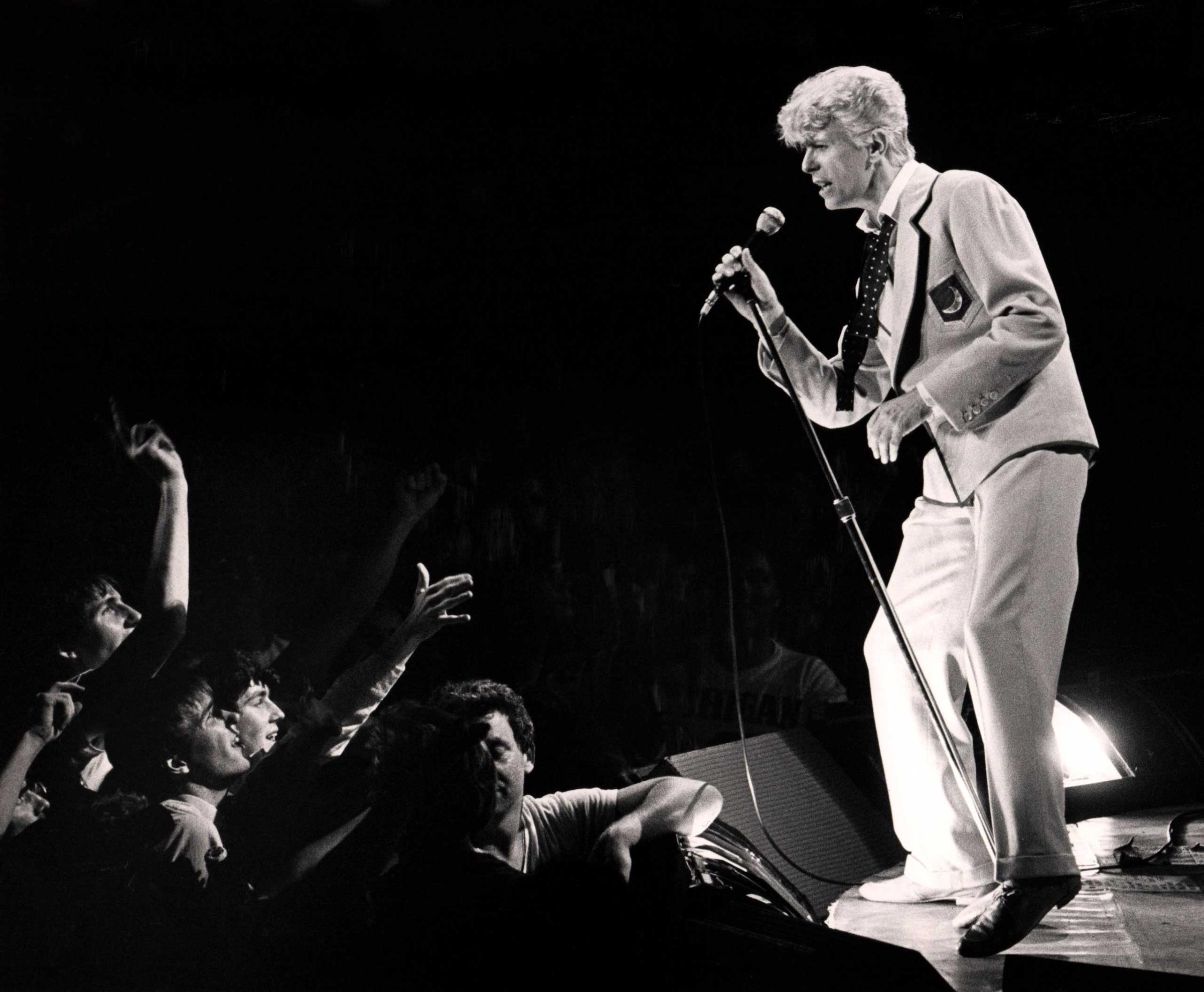 David Bowie at a Madison Square Garden concert in 1983.