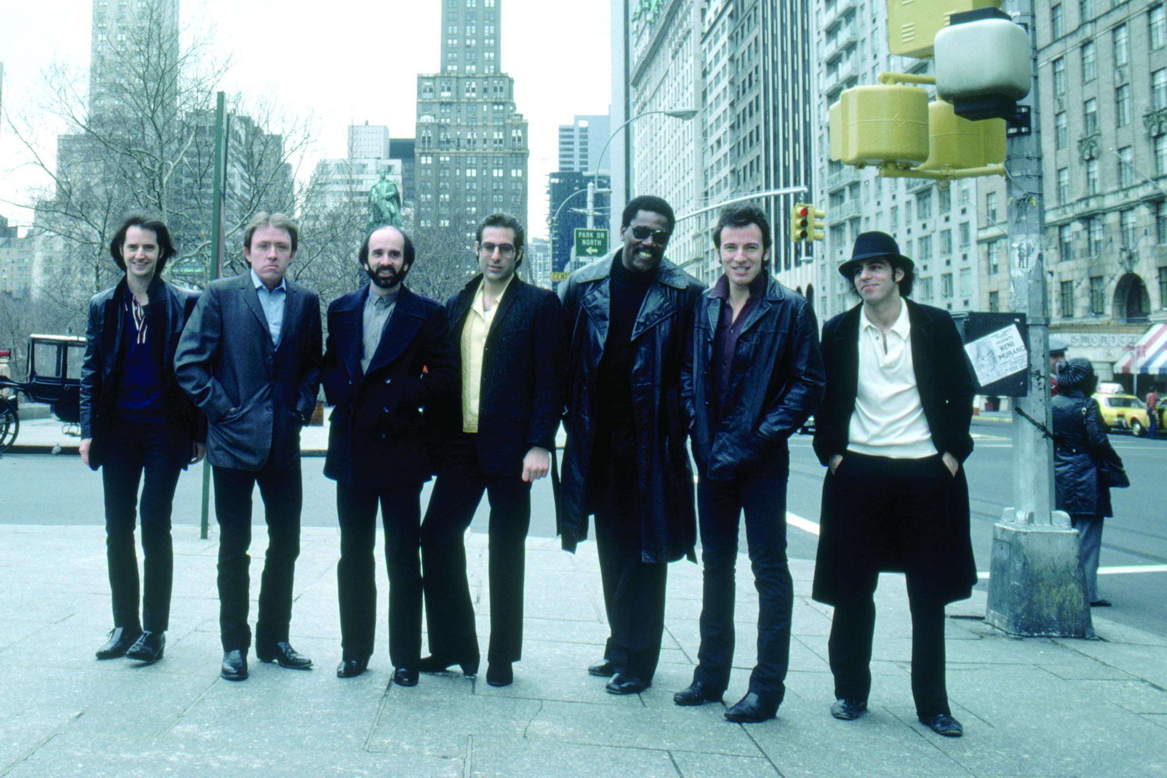 Bruce Springsteen and the E Street Band are seen near Central Park in New York City in March 1980.