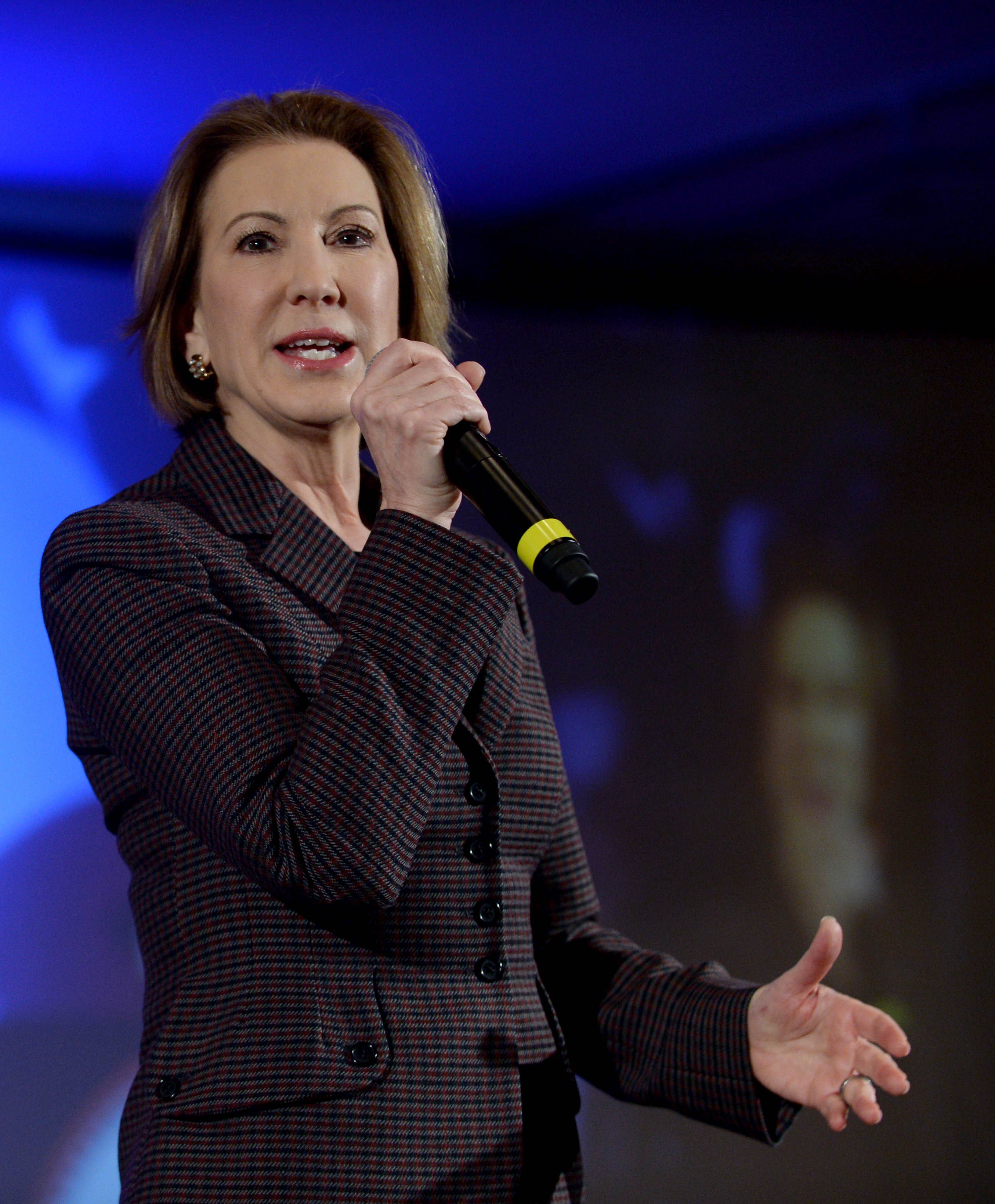 Republican presidential candidate Carly Fiorina speaks at the NHGOP First In The Nation Town Hall in Nashua, N.H., on Jan. 23, 2016. (Darren McCollester—Getty Images)