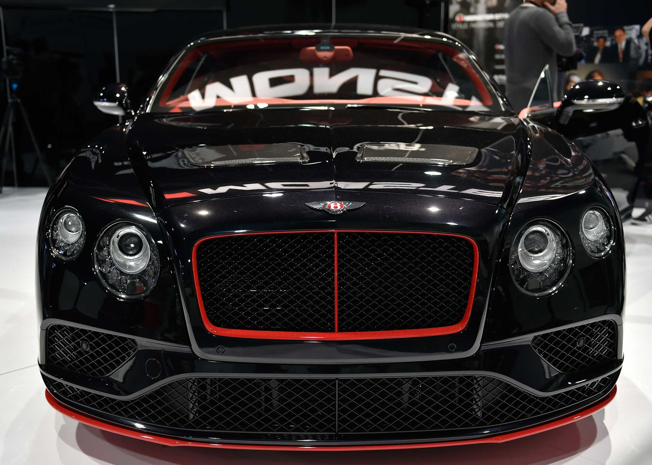 The Bentley Continental GT V8 S is displayed at the Monster booth.