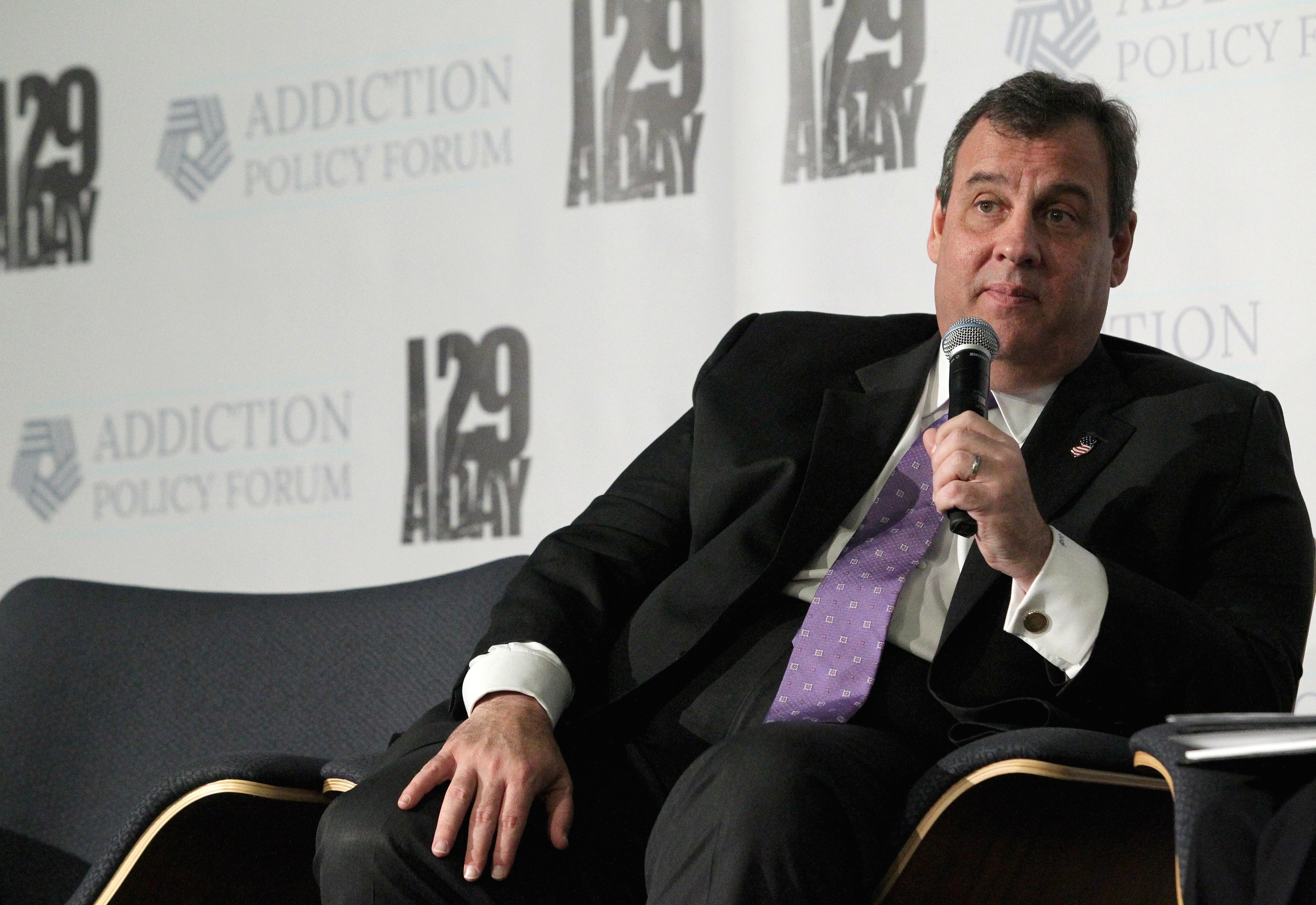 Chris Christie speaks at the Forum on Addiction and the Heroin Epidemic at Southern New Hampshire University in Manchester, NH on Jan. 5, 2016. (Mary Schwalm—AP)