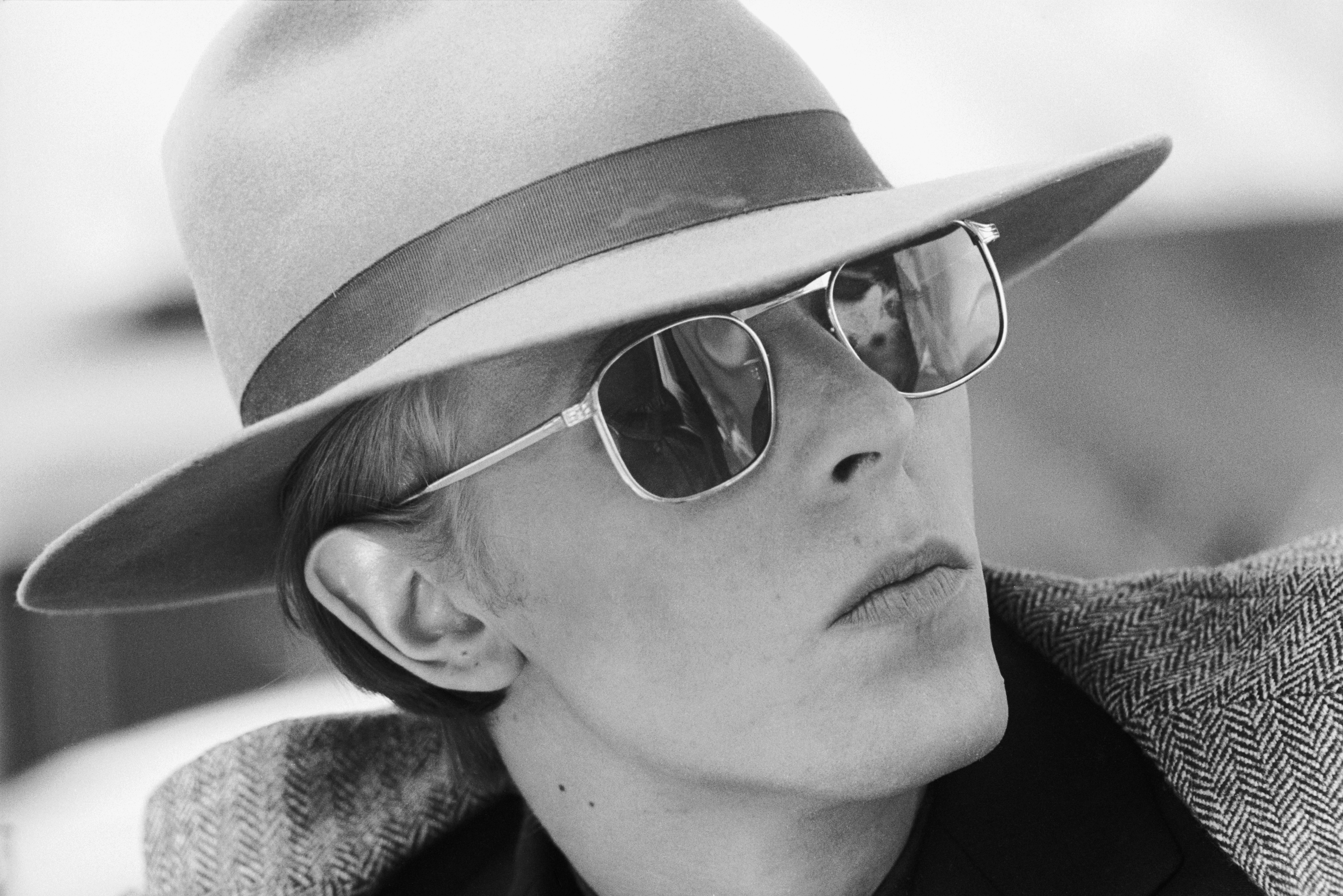 David Bowie during the filming of The Man Who Fell To Earth in Los Angeles in 1976.