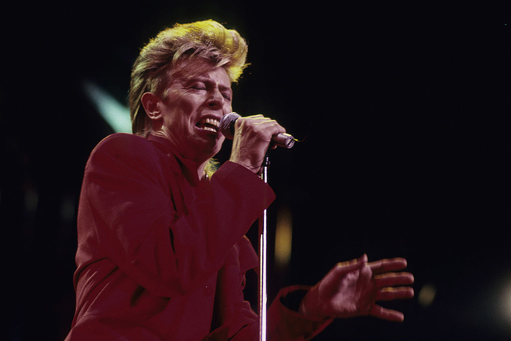 David Bowie performs in 1987 in New York City.