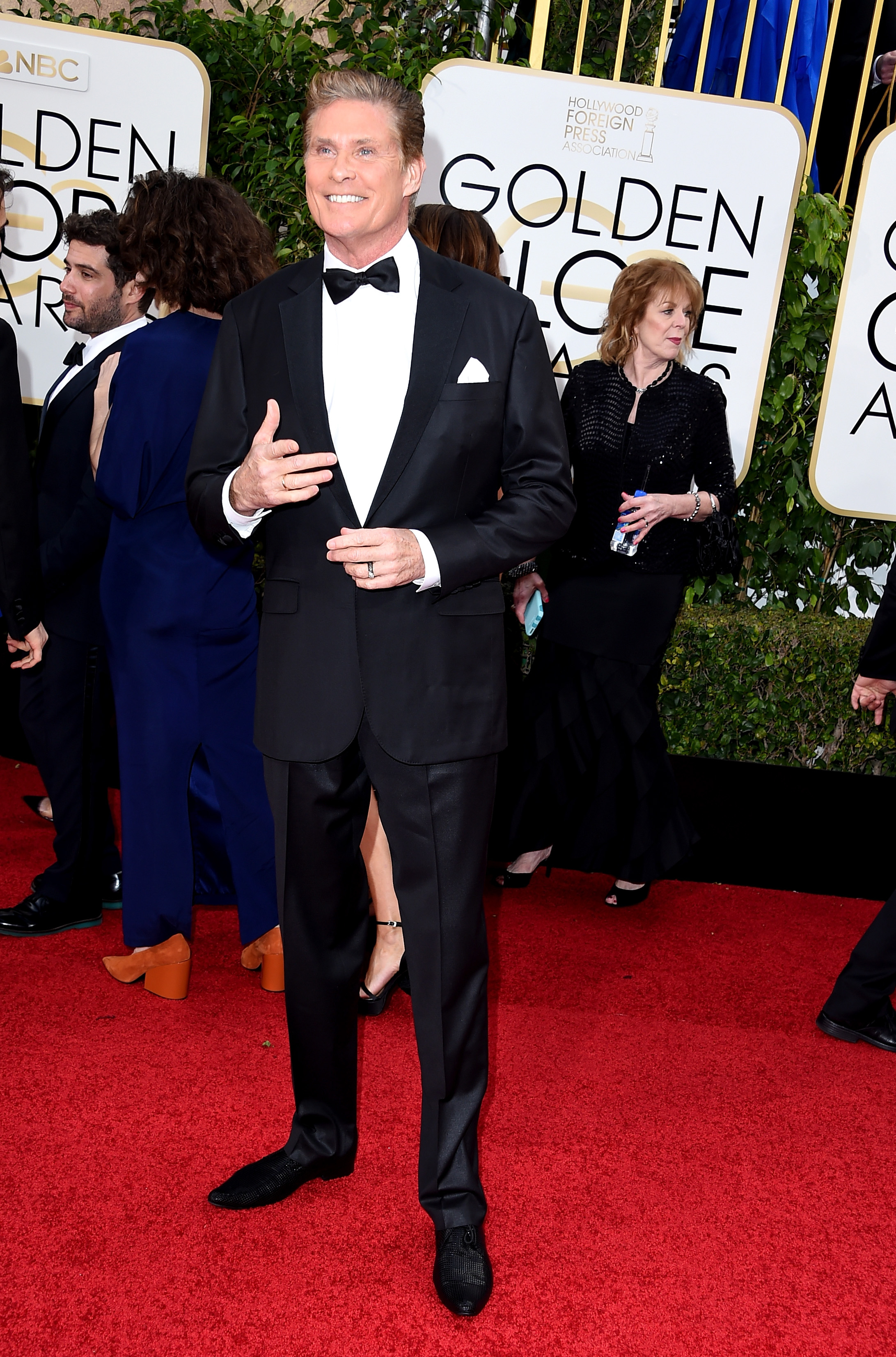 David Hasselhoff arrives to the 73rd Annual Golden Globe Awards on Jan. 10, 2016 in Beverly Hills.