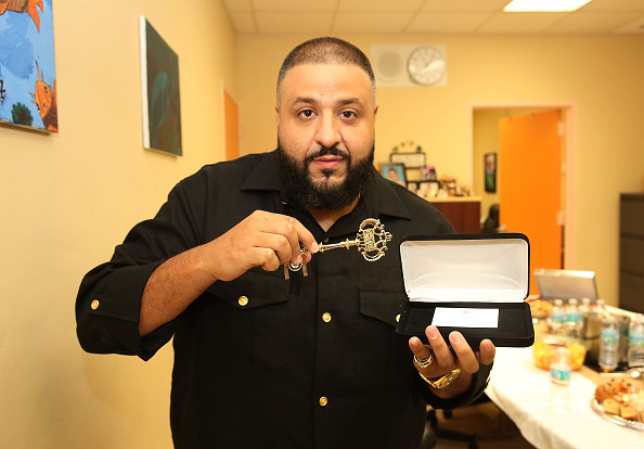DJ Khaled Visits Dade County Citrus Grove Middle School on October 29, 2015 in Miami, Florida.