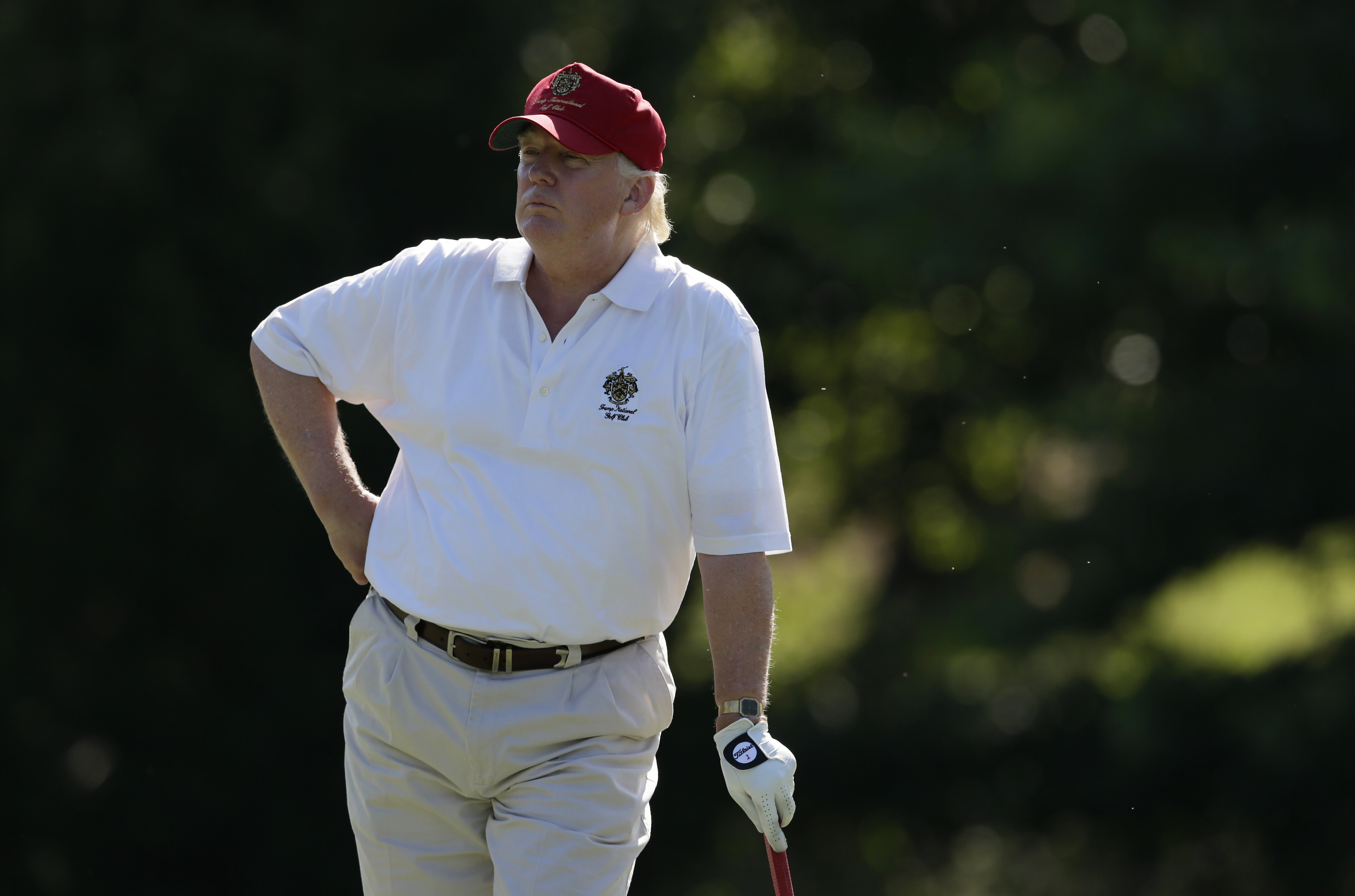 Donald Trump during a pro-am round of the AT&amp;T National golf tournament in Bethesda, Md. on June 27, 2012.