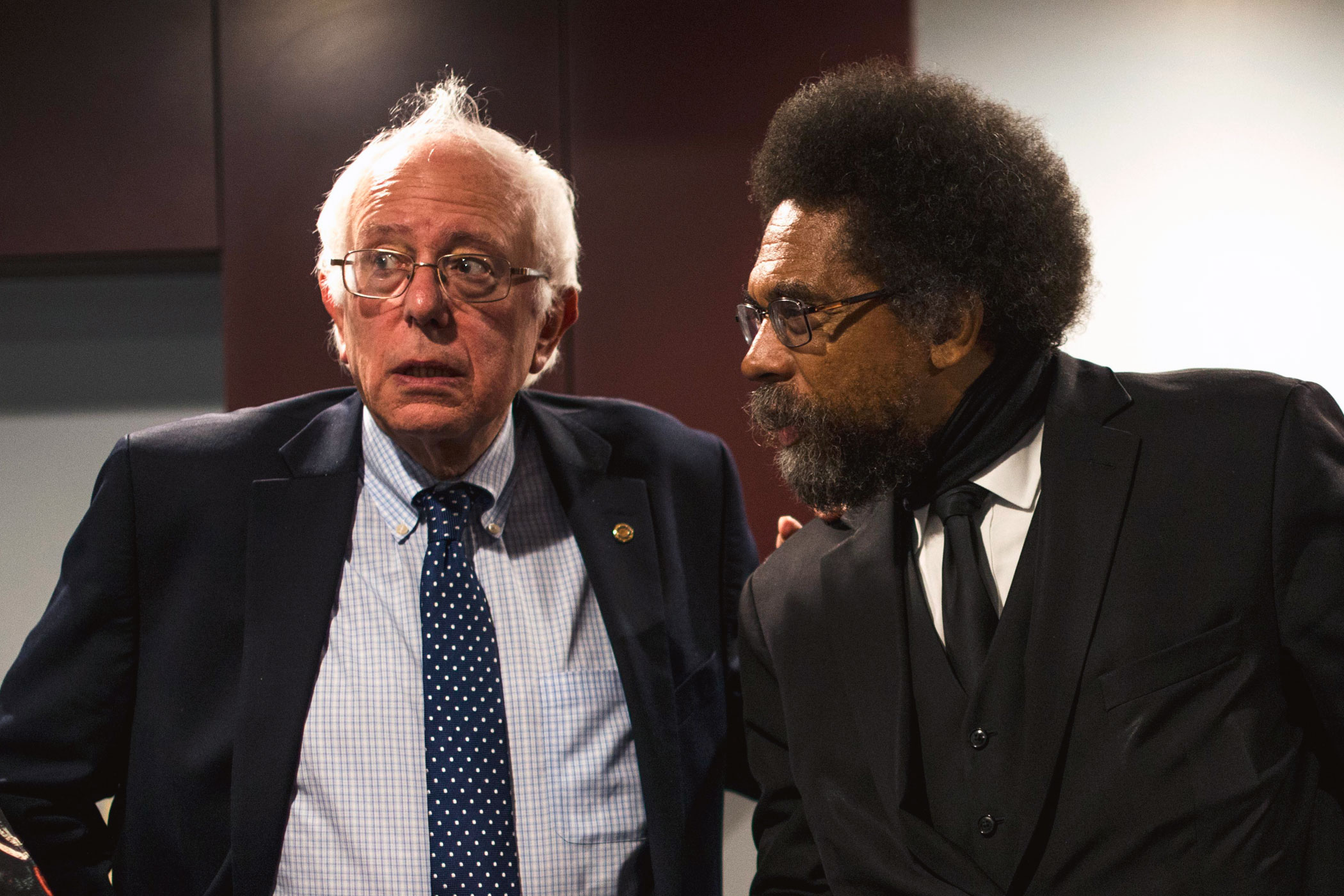 Philosopher and academic Cornel West, right, endorses Vermont Senator Bernie Sanders (I-VT).