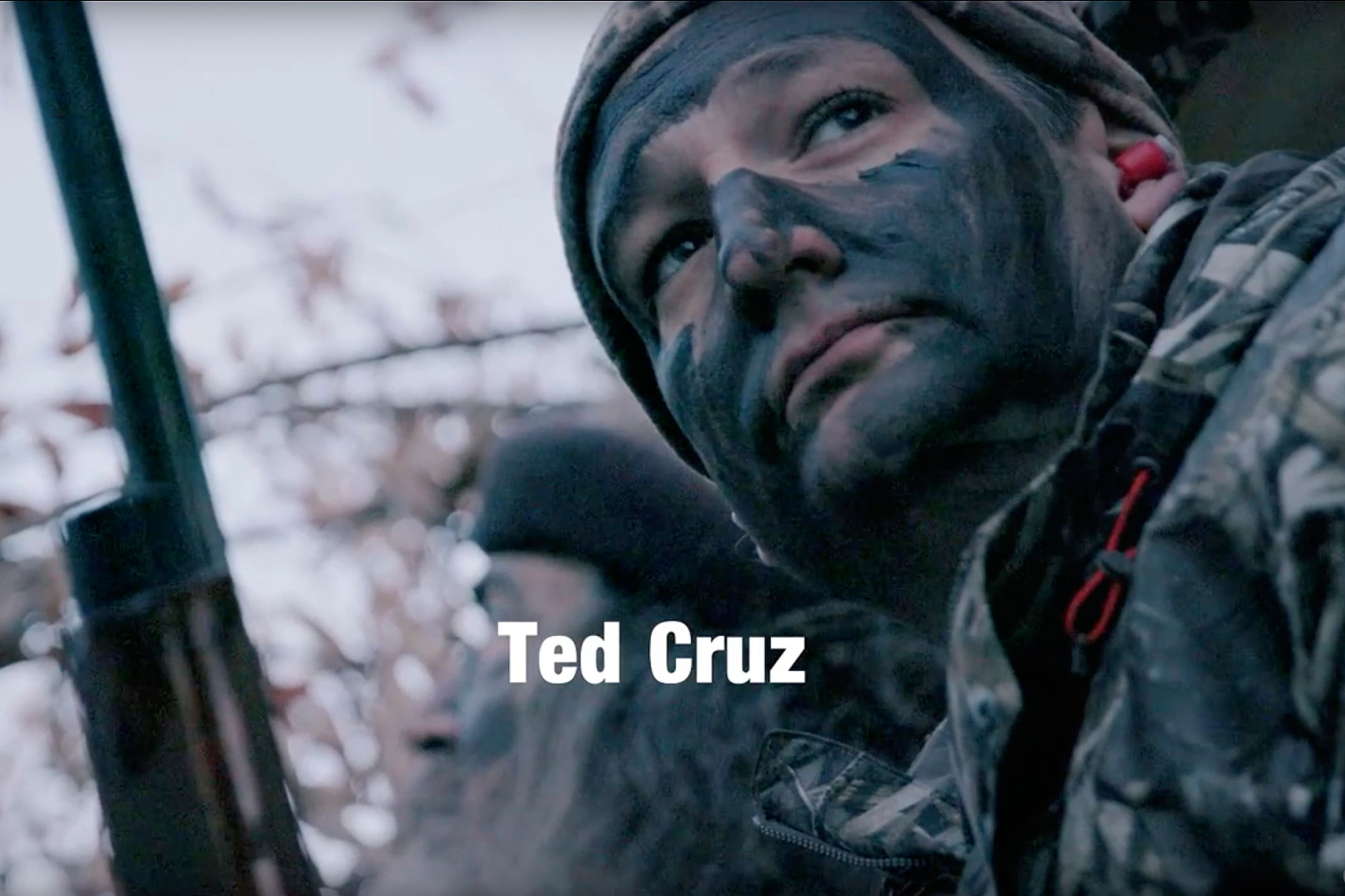 This still image made from video provided by the Cruz campaign via YouTube shows presidential candidate Ted Cruz. In the video, Cruz is endorsed by "Duck Dynasty" star Phil Robertson.