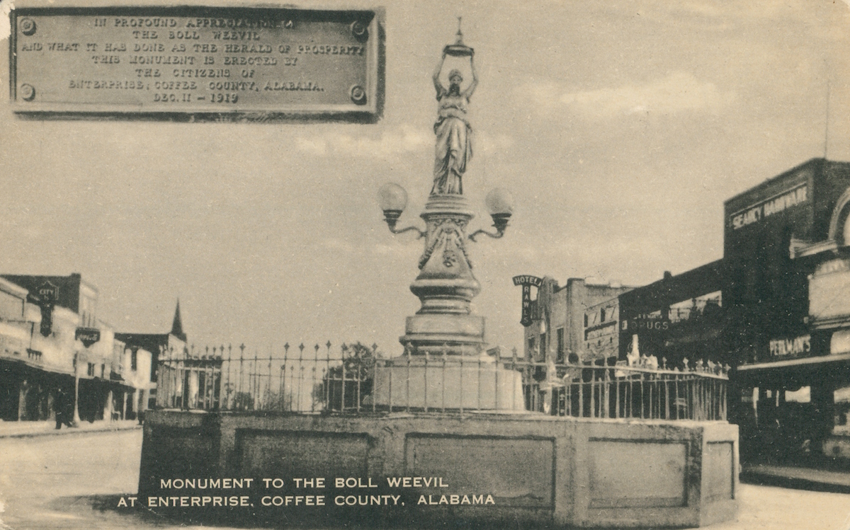 Monument To the Boll Weevil, At Enterprise, Coffee County, Alabama, 1919. (Smith Collection/Gado/Getty Images)