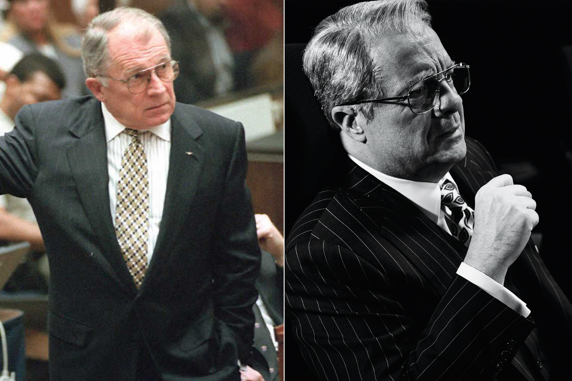 F. Lee Bailey, left, and Nathan Lane, right.