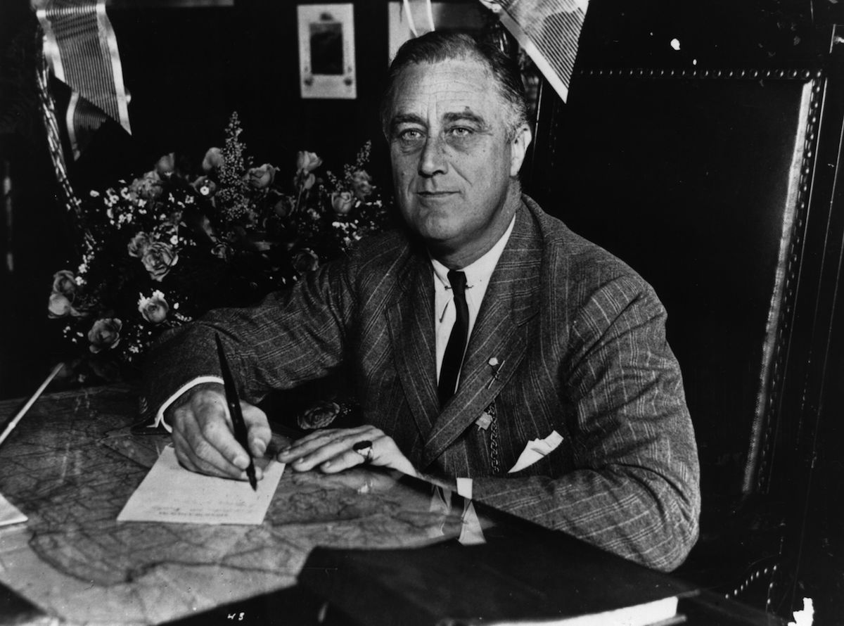 1936:  Franklin Delano Roosevelt (1882 - 1945) the 32nd President of the United States (Keystone Features&mdash;Getty Images)