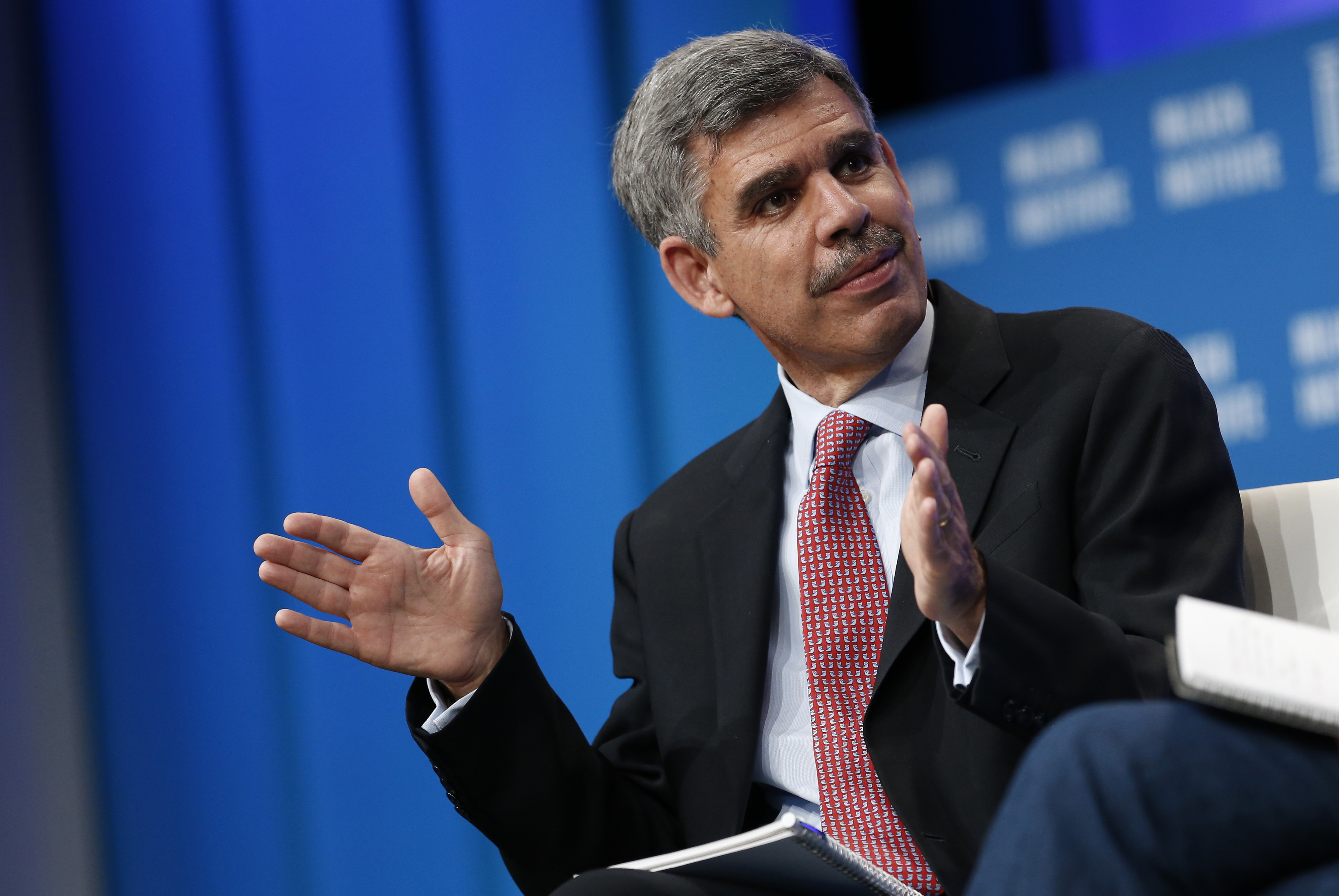 Mohamed El-Erian, chief economic advisor at Allianz SE, speaks during the annual Milken Institute Global Conference in Beverly Hills, California, U.S., on Monday, April 27, 2015. (Bloomberg&mdash;Bloomberg via Getty Images)