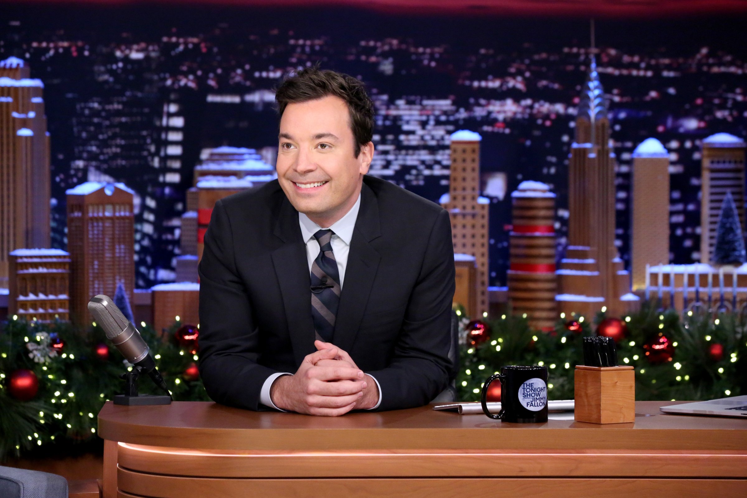THE TONIGHT SHOW STARRING JIMMY FALLON -- Episode 0388 -- Pictured: Host Jimmy Fallon on December 15, 2015 -- (Photo by: Douglas Gorenstein/NBC/NBCU Photo Bank)