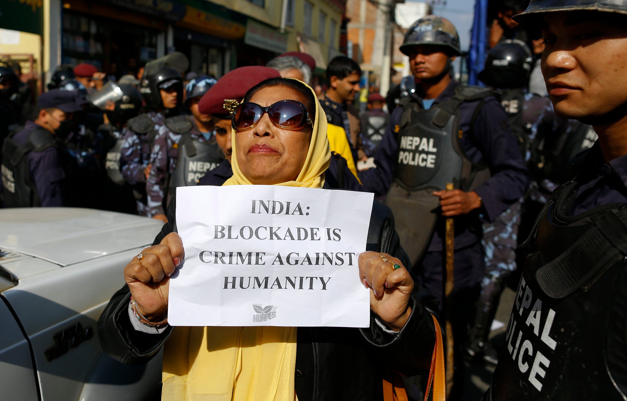 Protest rally in front of the Indian Embassy in Kathmandu