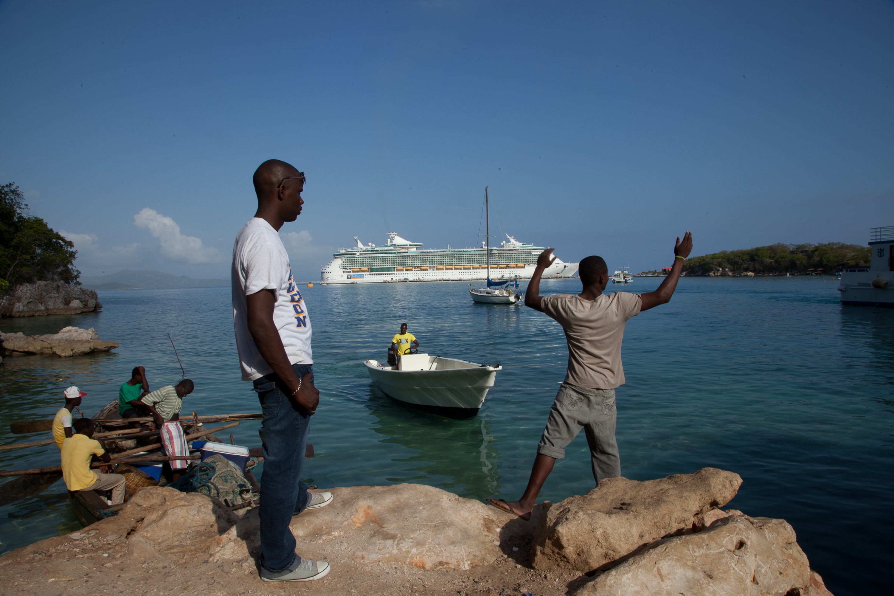 A Royal Caribbean cruise ship seen from the village of Labadie, Haiti, on July 22, 2015. (Caterina Clerici for Time)