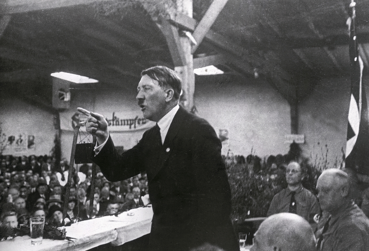 Adolf Hitler giving a speech, circa 1925 (Imagno / Getty Images)