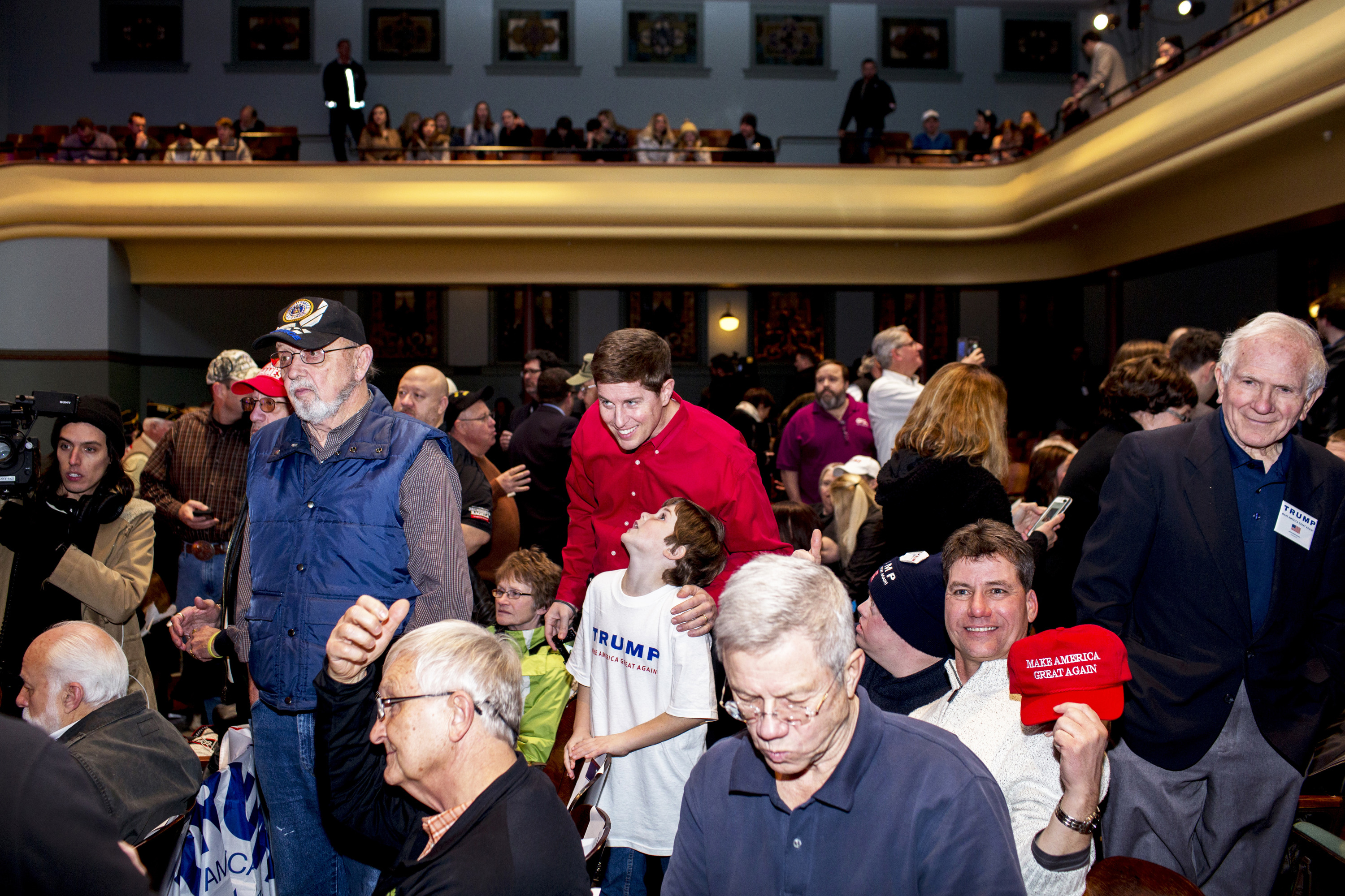 Attendees at a Donald Trump rally in Des Moines, Iowa on Jan. 28, 2016. (Natalie Keyssar for TIME)