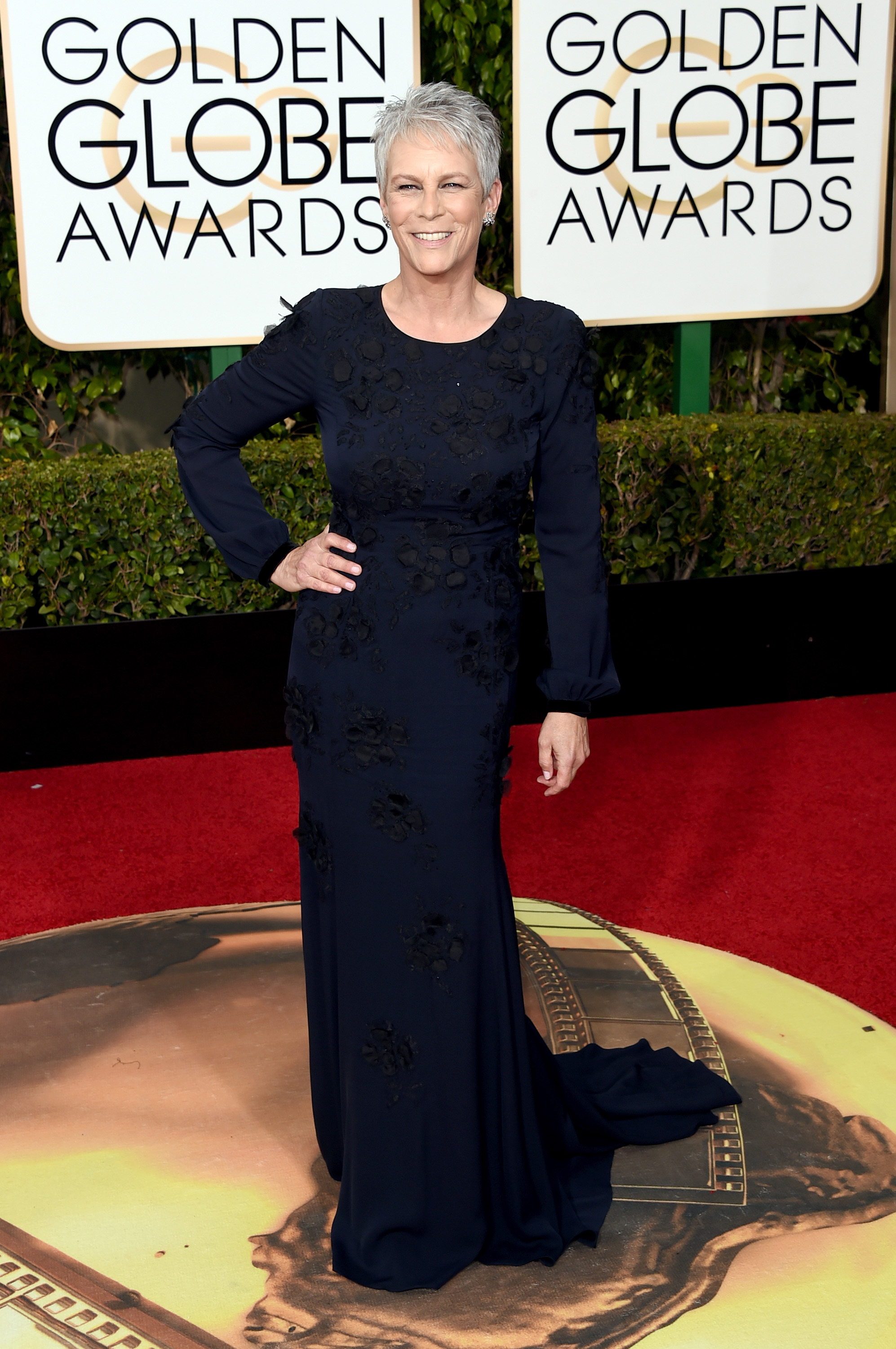 Jamie Lee Curtis arrives to the 73rd Annual Golden Globe Awards on Jan. 10, 2016 in Beverly Hills.