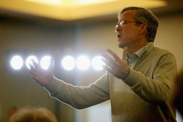 Republican presidential candidate and former Florida Governor Jeb Bush adresses an audience of supporters on January 29, 2016 in Sioux City, Iowa.
